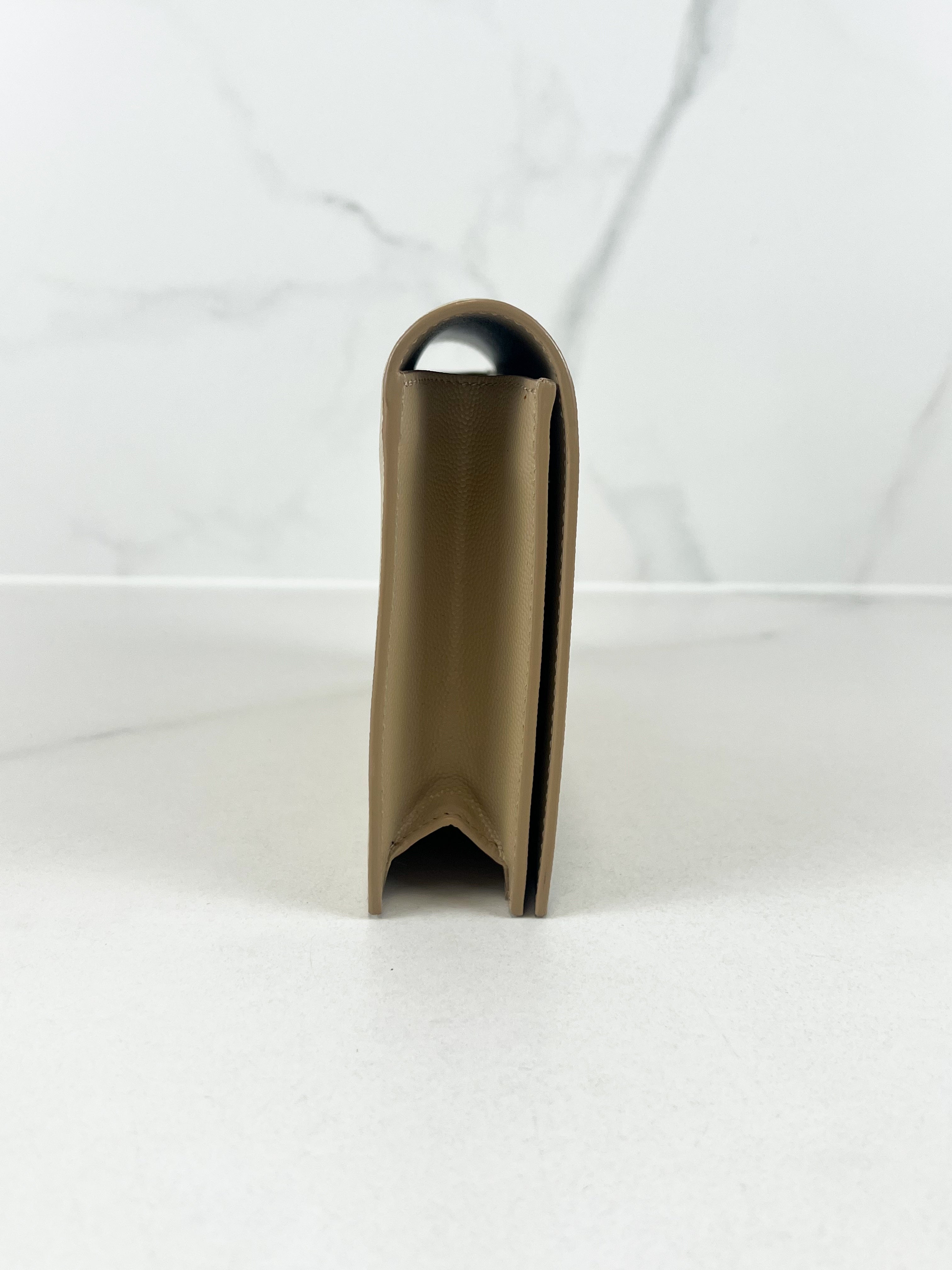 Saint Laurent Cream Clutch GHW