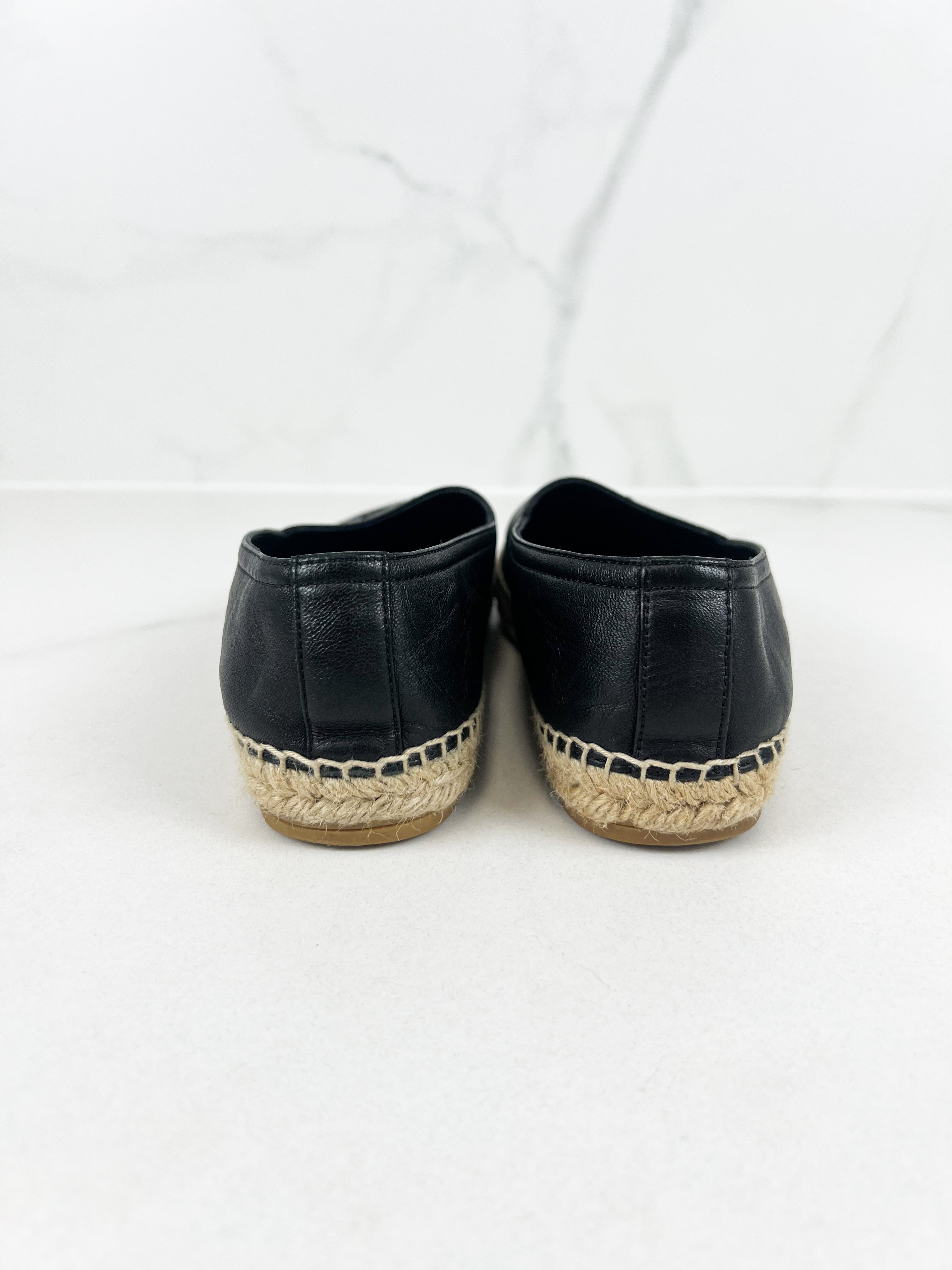 Saint Laurent Black Monogram Espadrilles Size 37.5