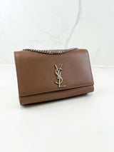 Saint Laurent Taupe Kate Medium Chain Bag with SHW