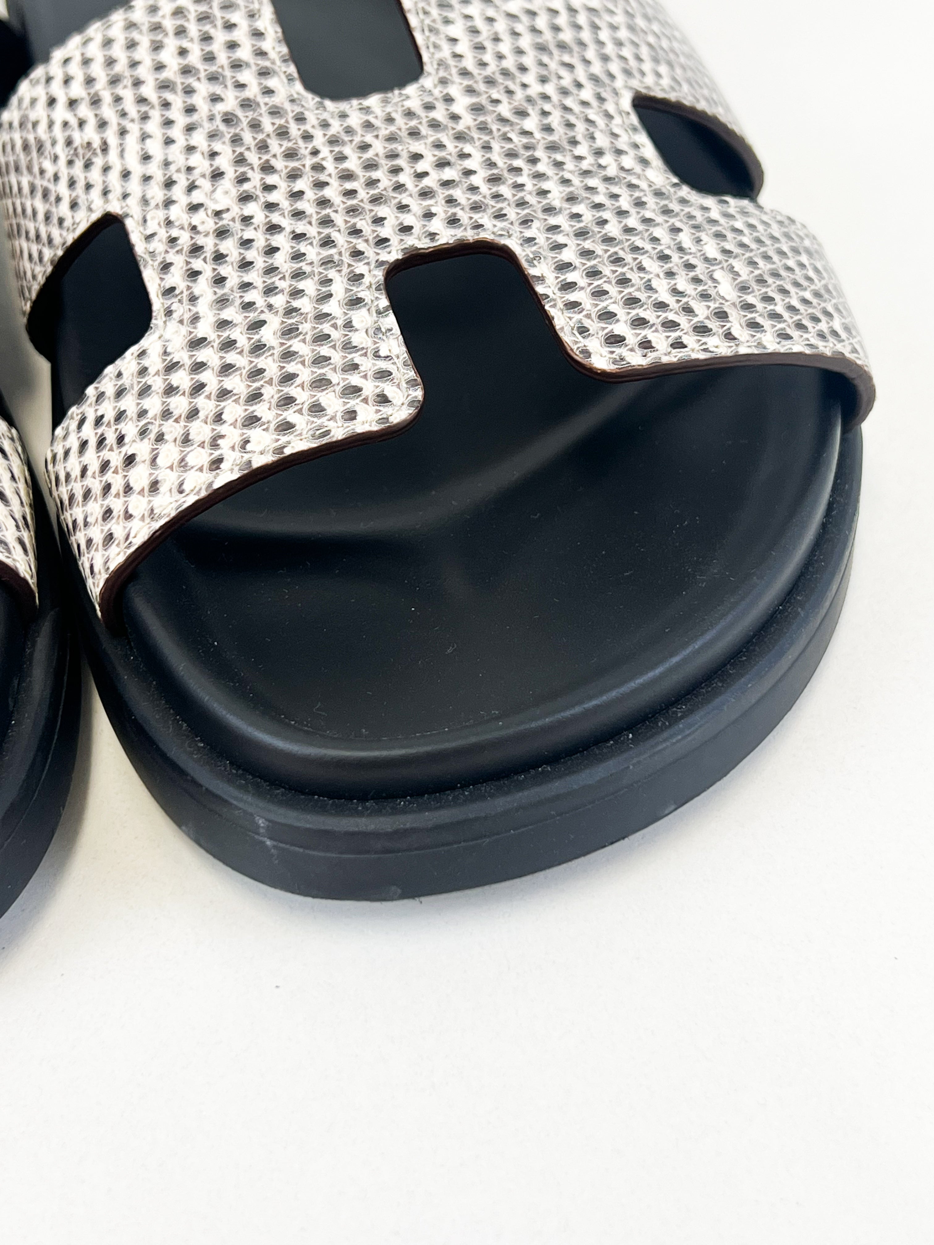 Hermes Lizard Ombre Chypre Sandal Size 39