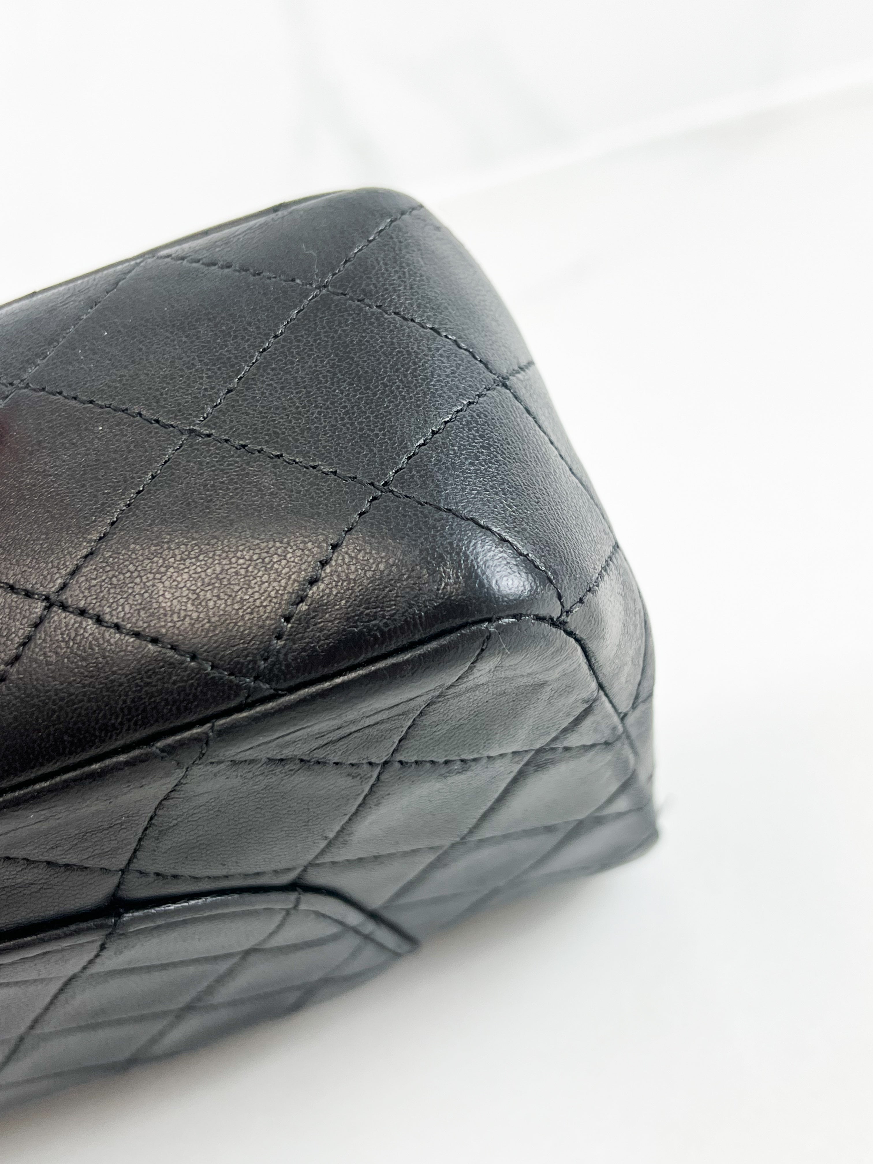 Chanel Black Vintage Medium Double Flap Classic in Calfskin