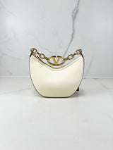 Valentino Garavani Cream Mini VLogo Moon Crossbody Bag