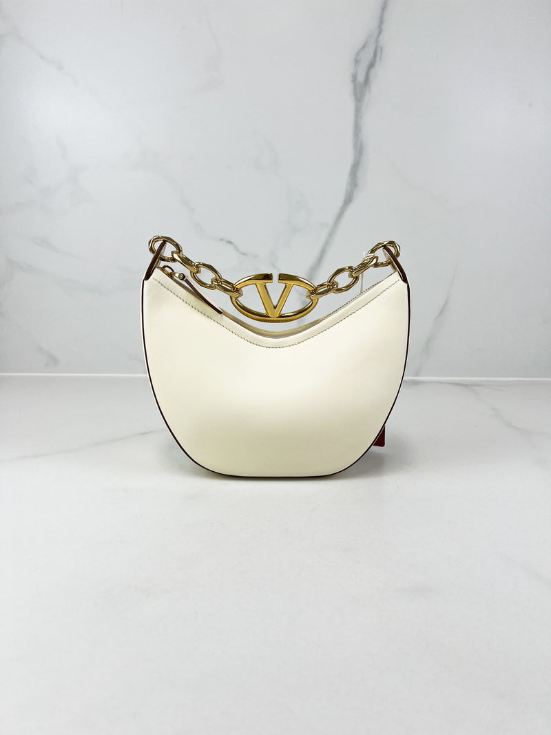 Valentino Garavani Cream Mini VLogo Moon Crossbody Bag