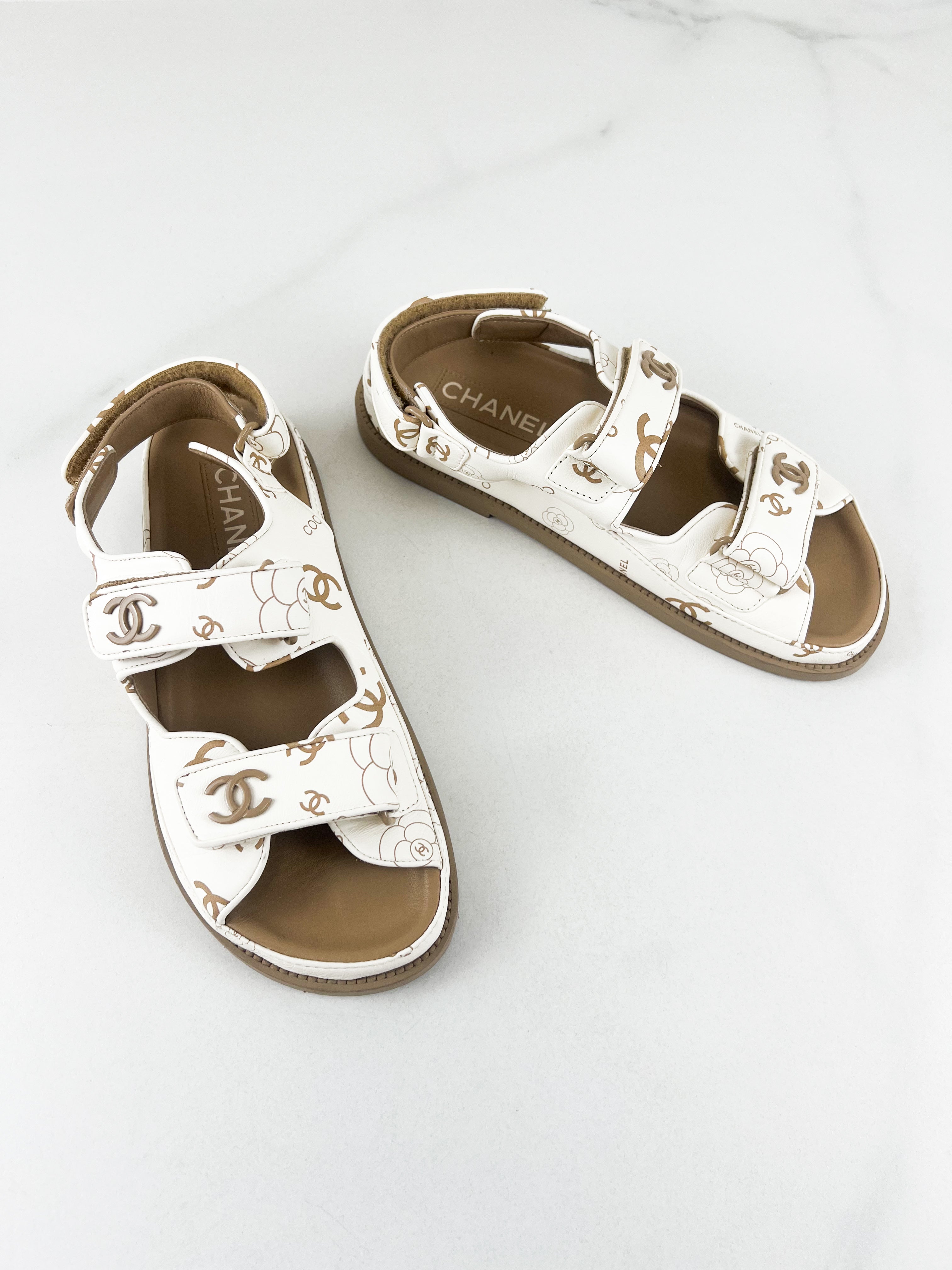 Chanel Leather Dad Sandal Size 37C