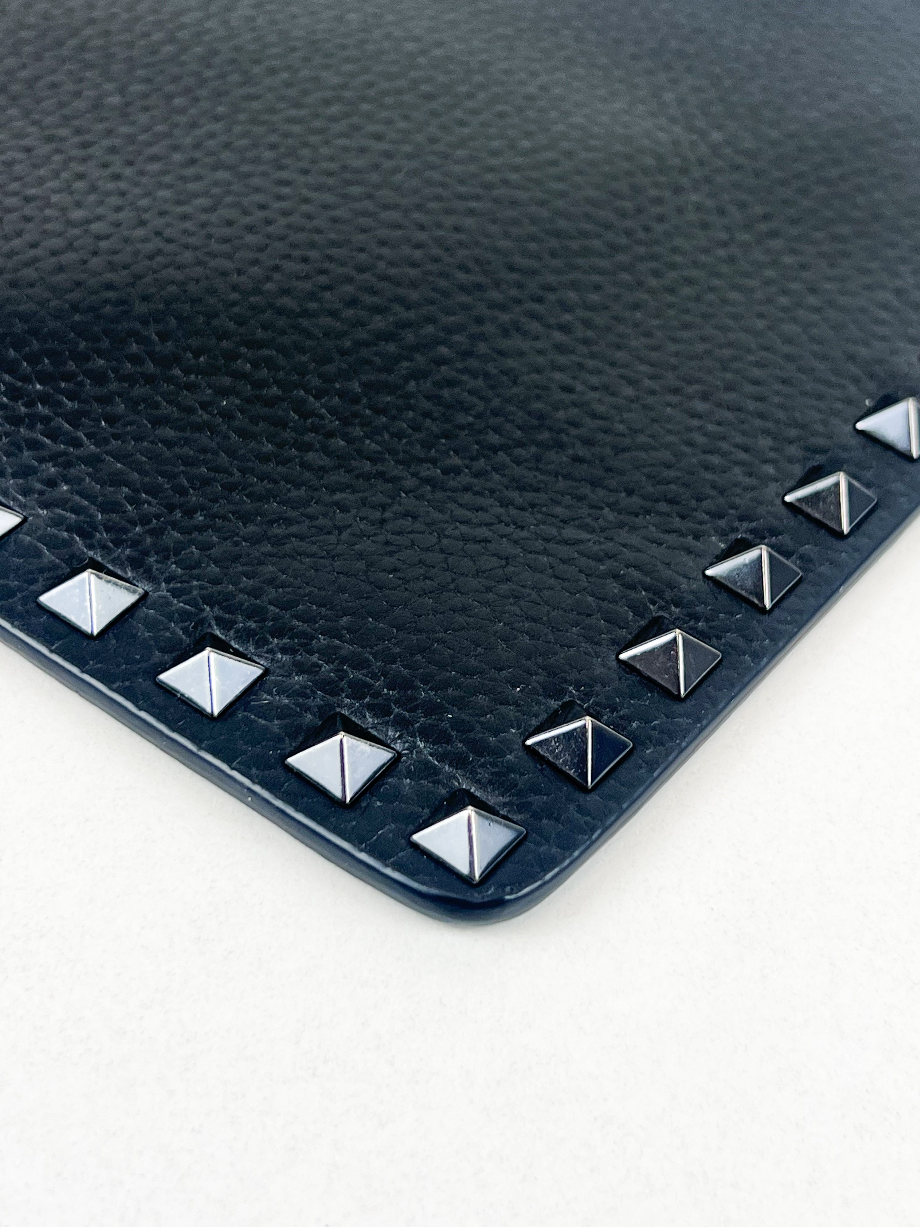 Valentino Garavani Rockstud Black Leather Clutch