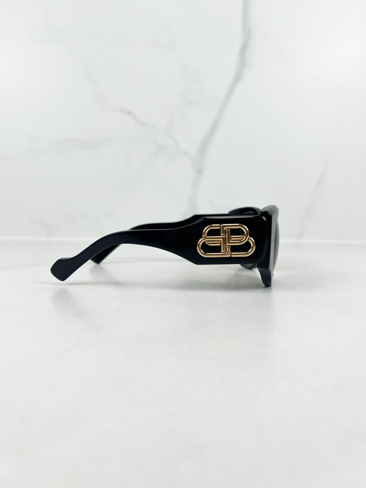 Balenciaga Black Frame Logo Sunglasses
