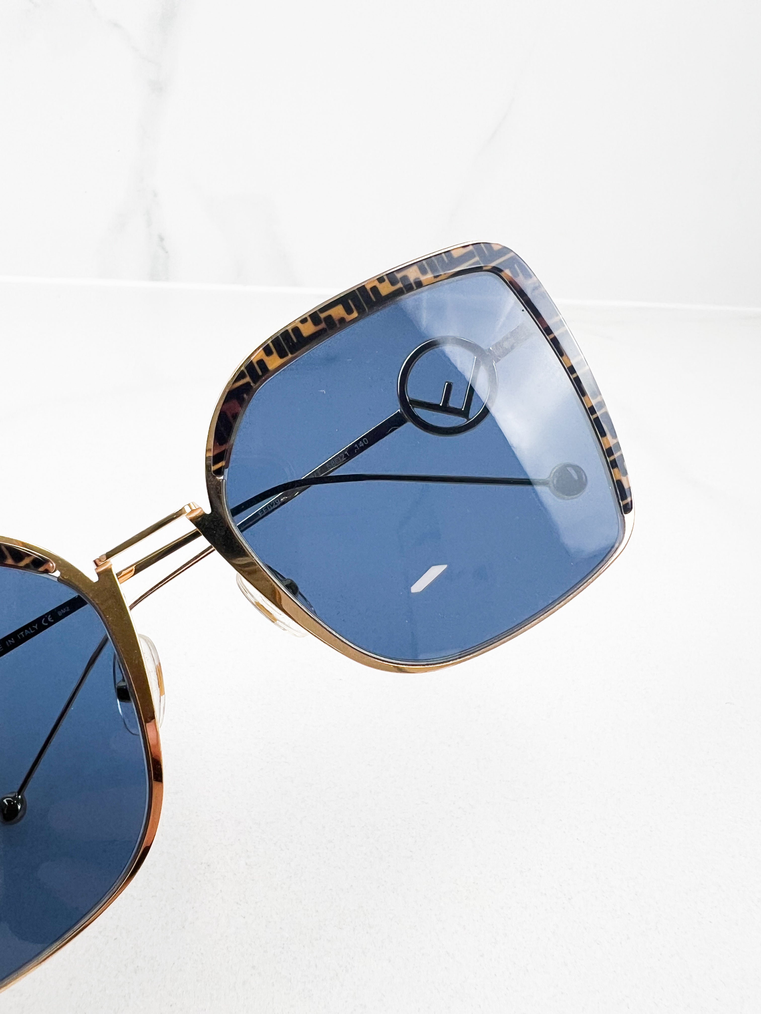 Fendi F Logo Sunglasses with Tortoise Frame