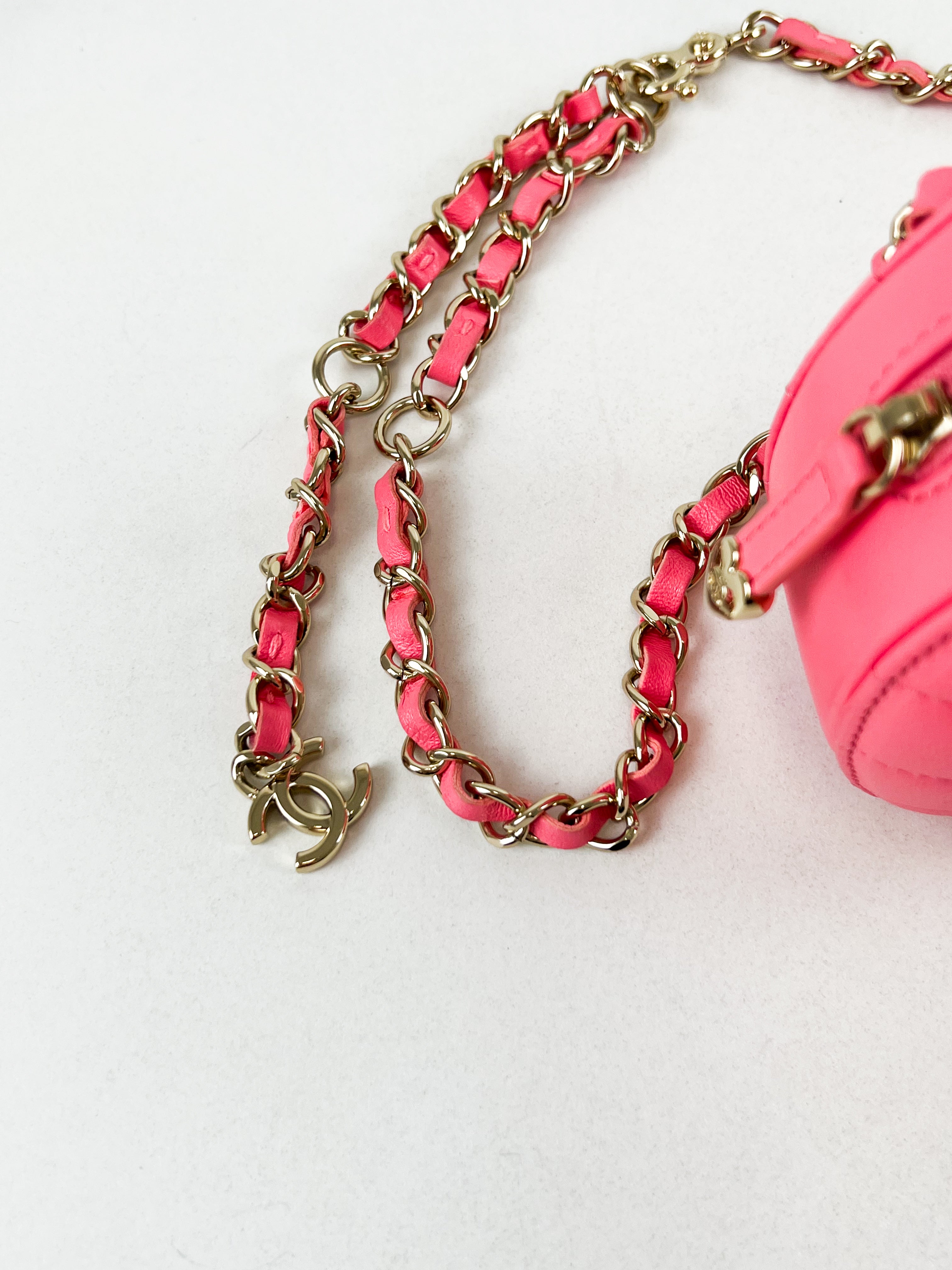 Chanel Pink Mini Lambskin Heart with LGHW