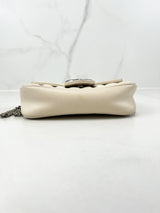 Gucci White GG Marmont Matelasse Super Mini Bag
