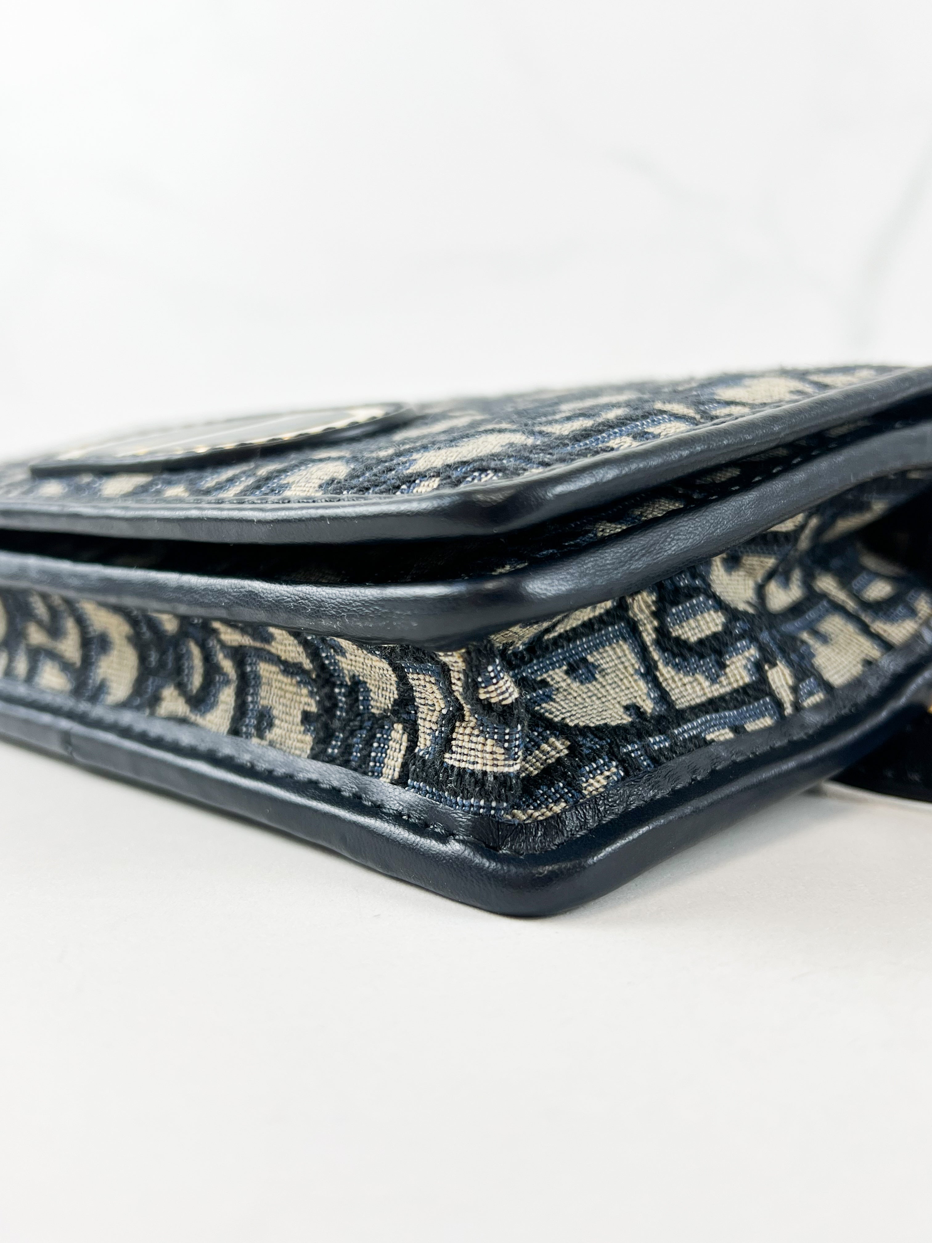 Christian Dior 2-in-1 30 Montaigne Pouch Blue Dior Oblique Jacquard