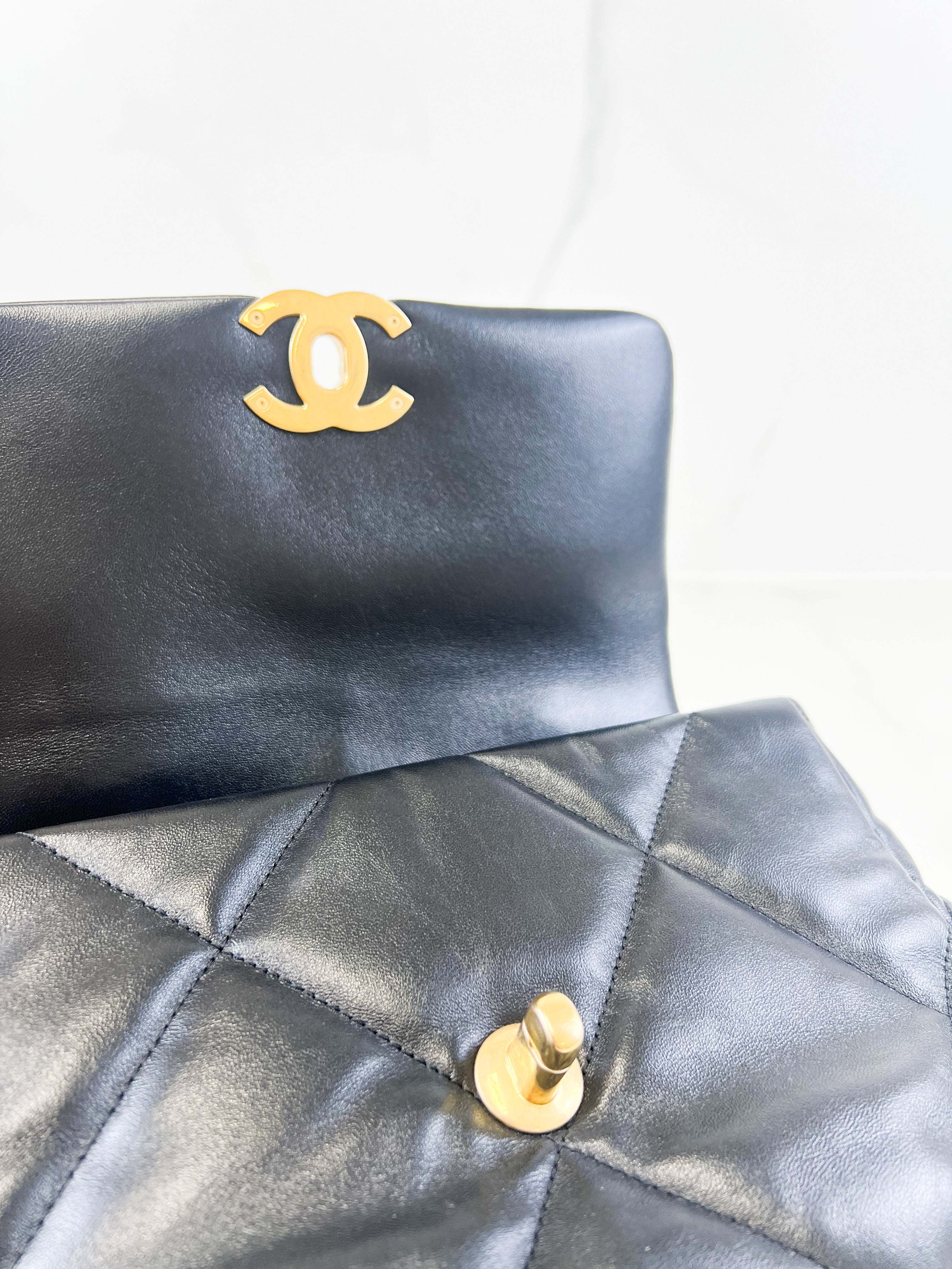 Chanel Black Small Lambskin 19 with Gold & Silver Tone Hardware