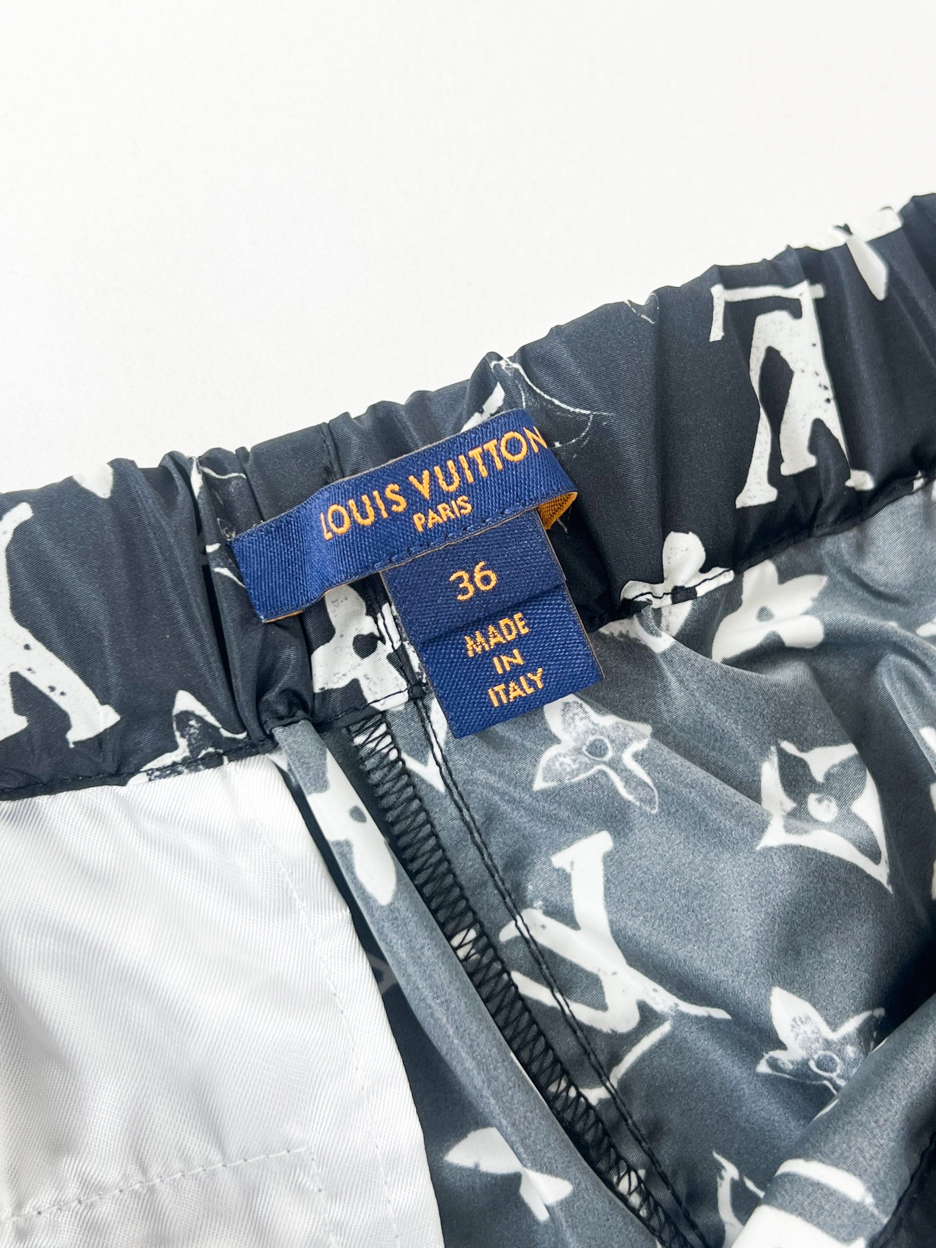 Louis Vuitton Black Stencil-effect Midnight Jogging Pants Size 36