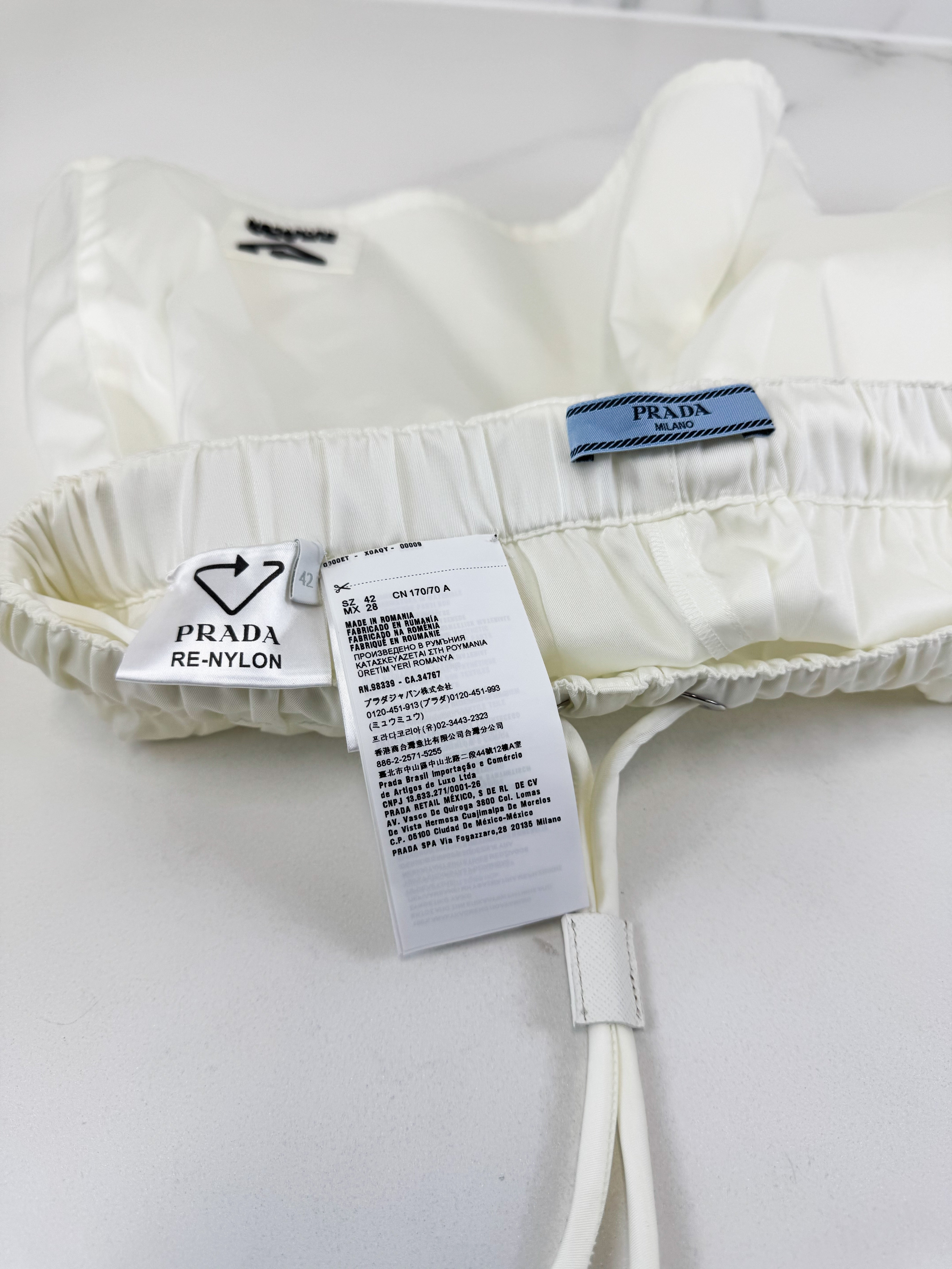 Prada White Re Nylon Shorts Size 42