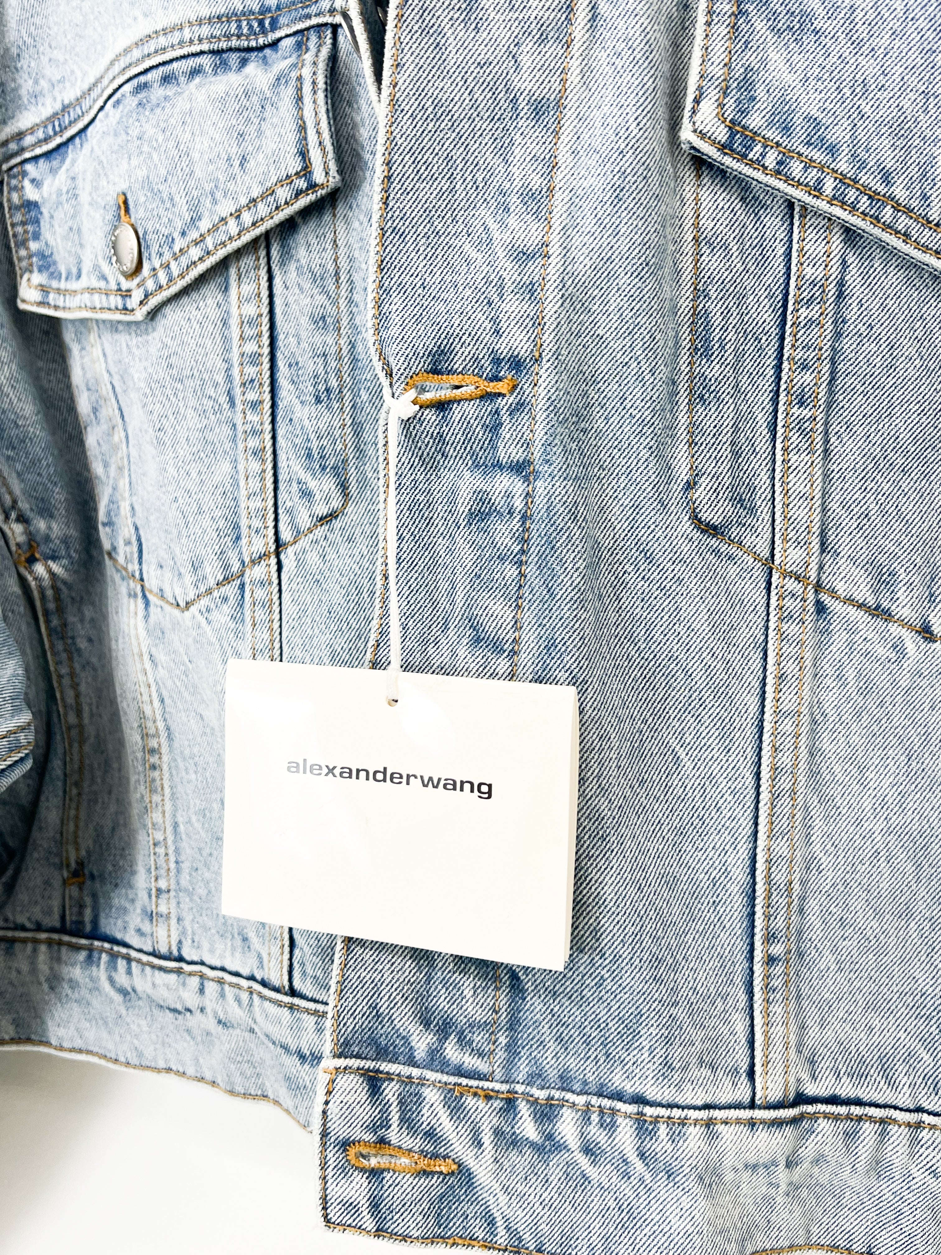 Alexander Wang Regen Indigo Denim Clip Trucker Jacket
