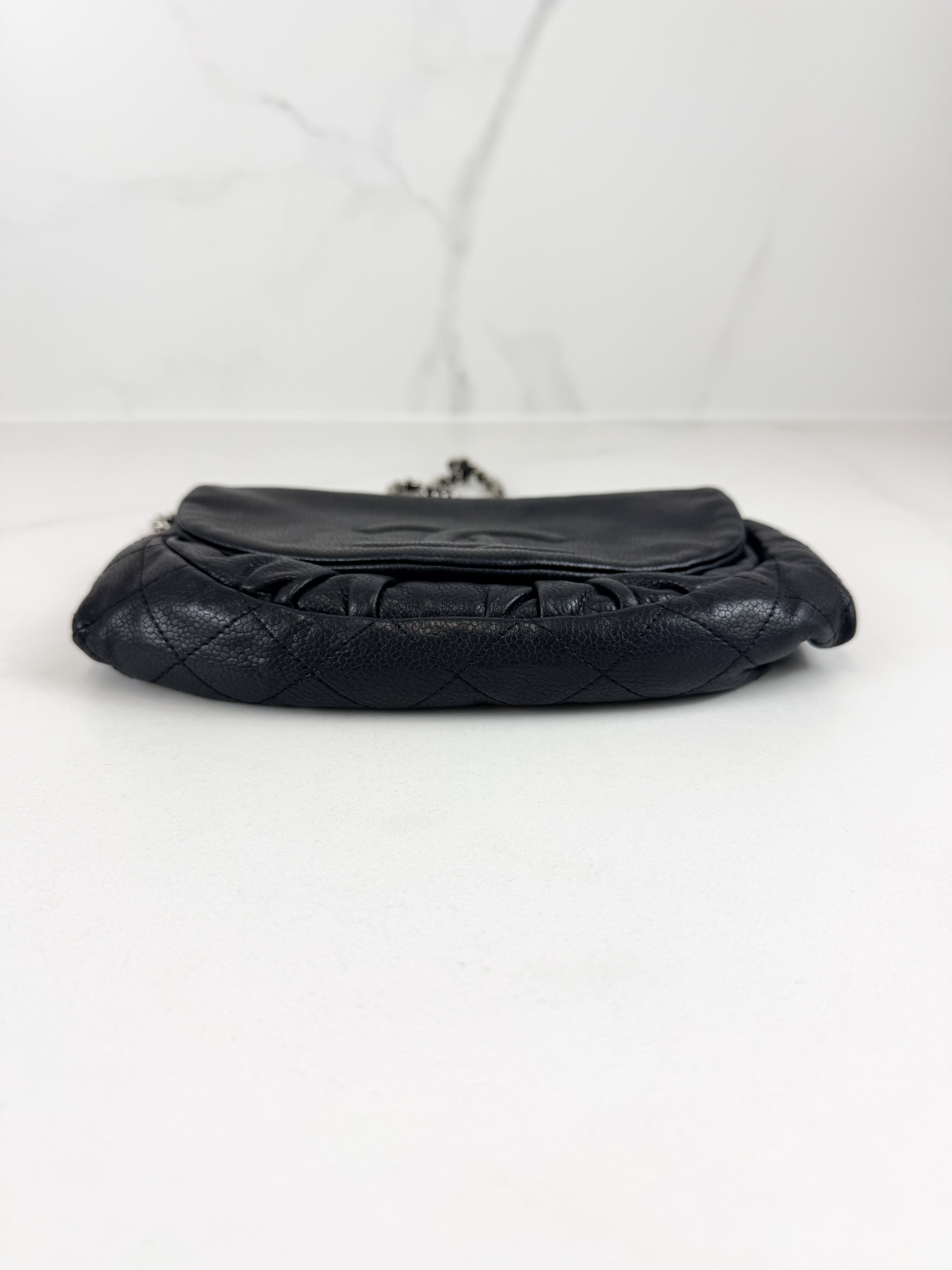 Chanel Black Half Moon Caviar CC WOC with SHW