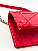 Christian Dior Red Small Diorama Shoulder Bag SHW