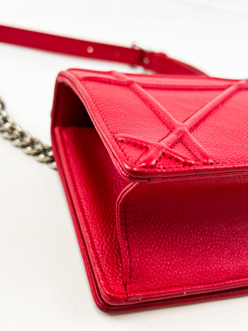 Christian Dior Red Small Diorama Shoulder Bag SHW