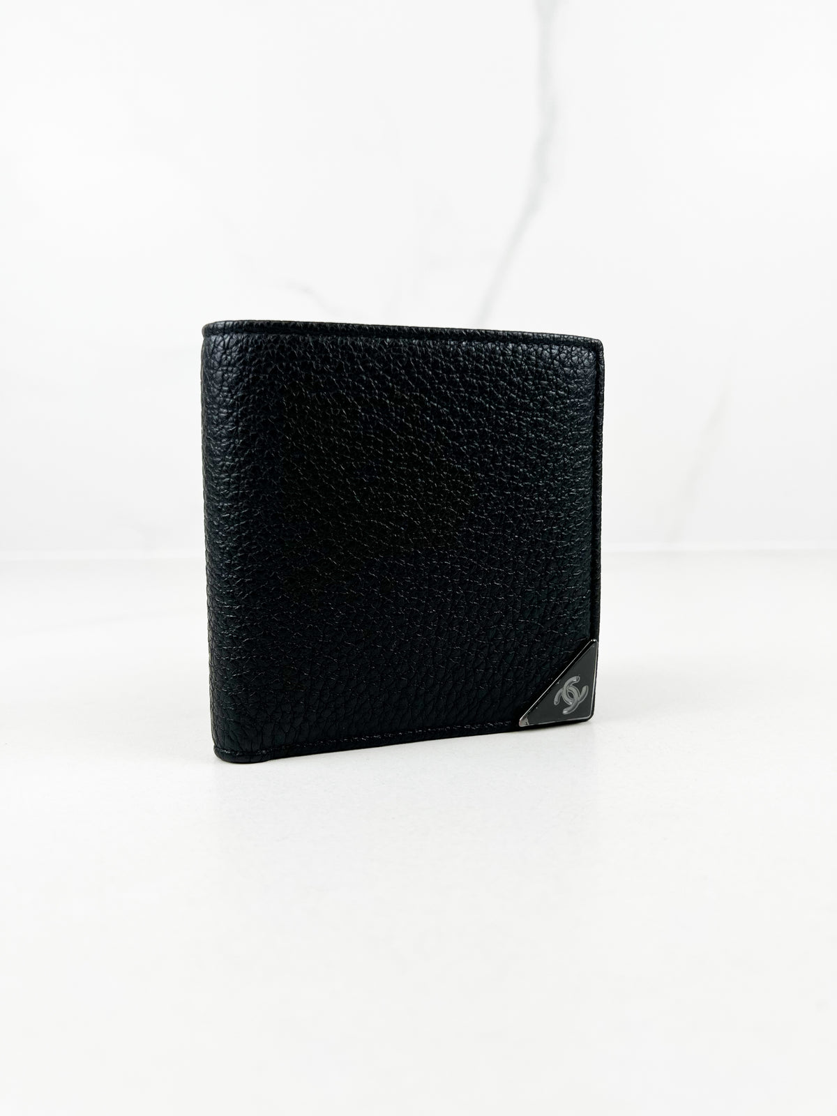 Chanel CC Black Grained Calfskin Bifold Wallet