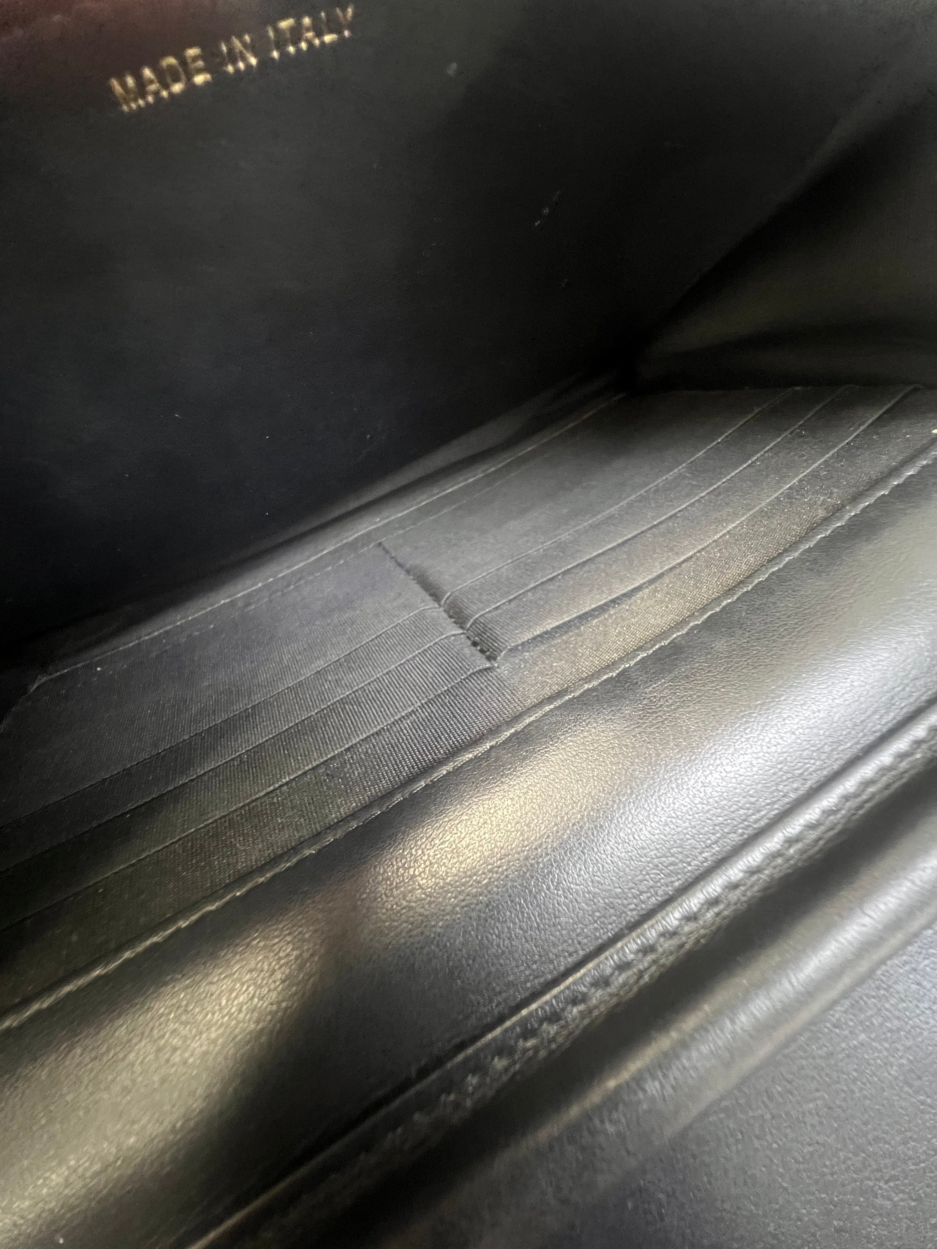 Chanel Black Filigree CC Wallet On Chain