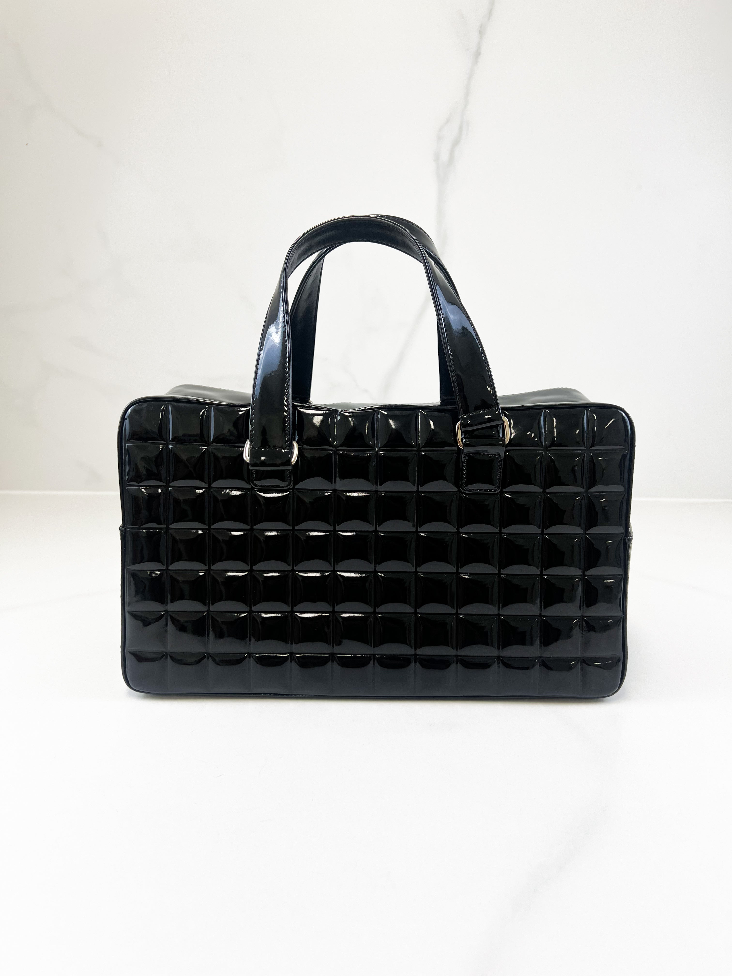 Chanel Black Patent Bowling Bag