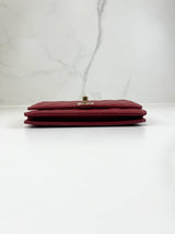Chanel Red Trendy Wallet On Chain with Light GHW