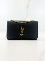 Saint Laurent Black Kate Medium Chain Bag with GHW