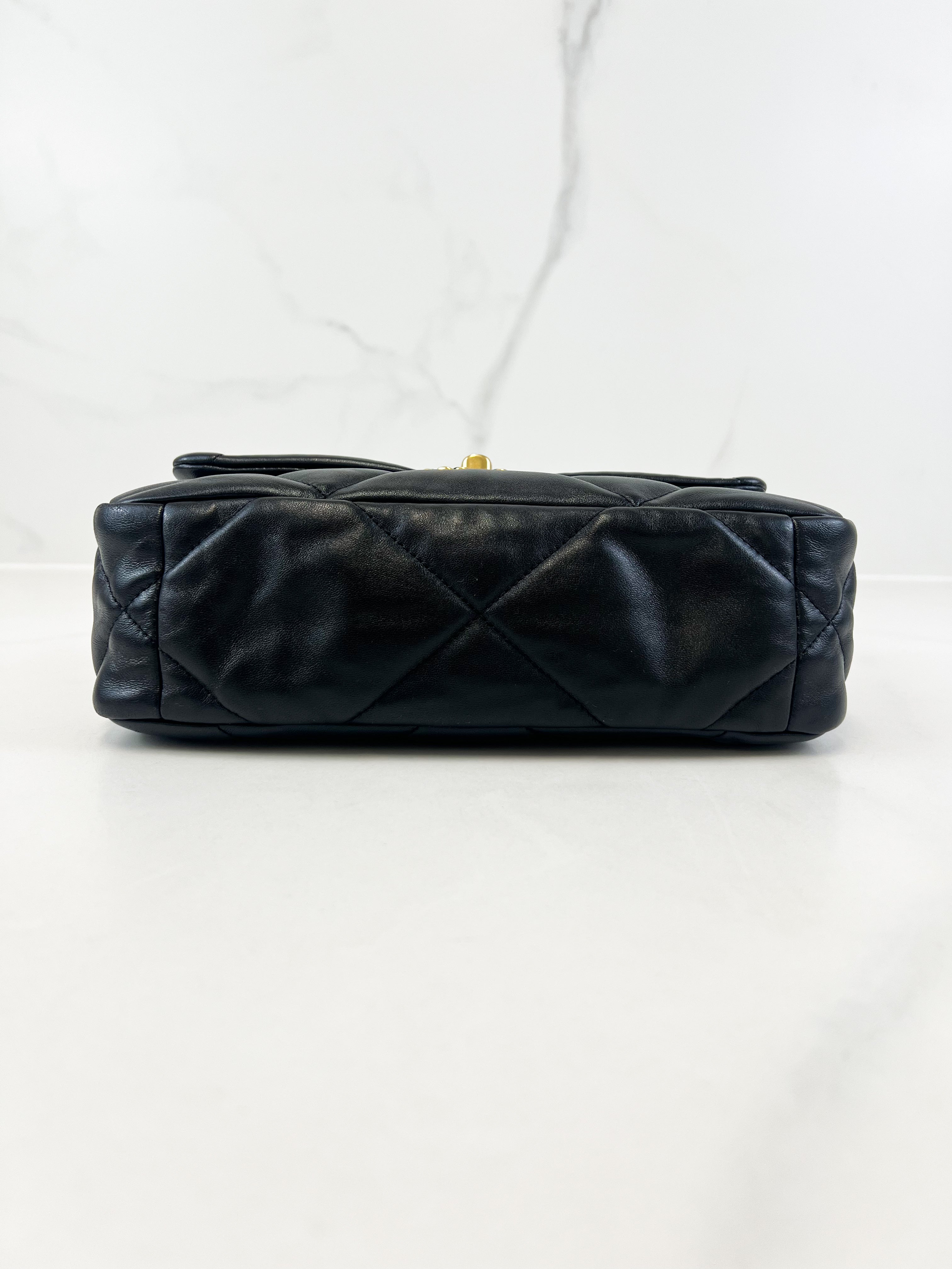 Chanel Black Small Lambskin 19 with Gold & Silver Tone Hardware
