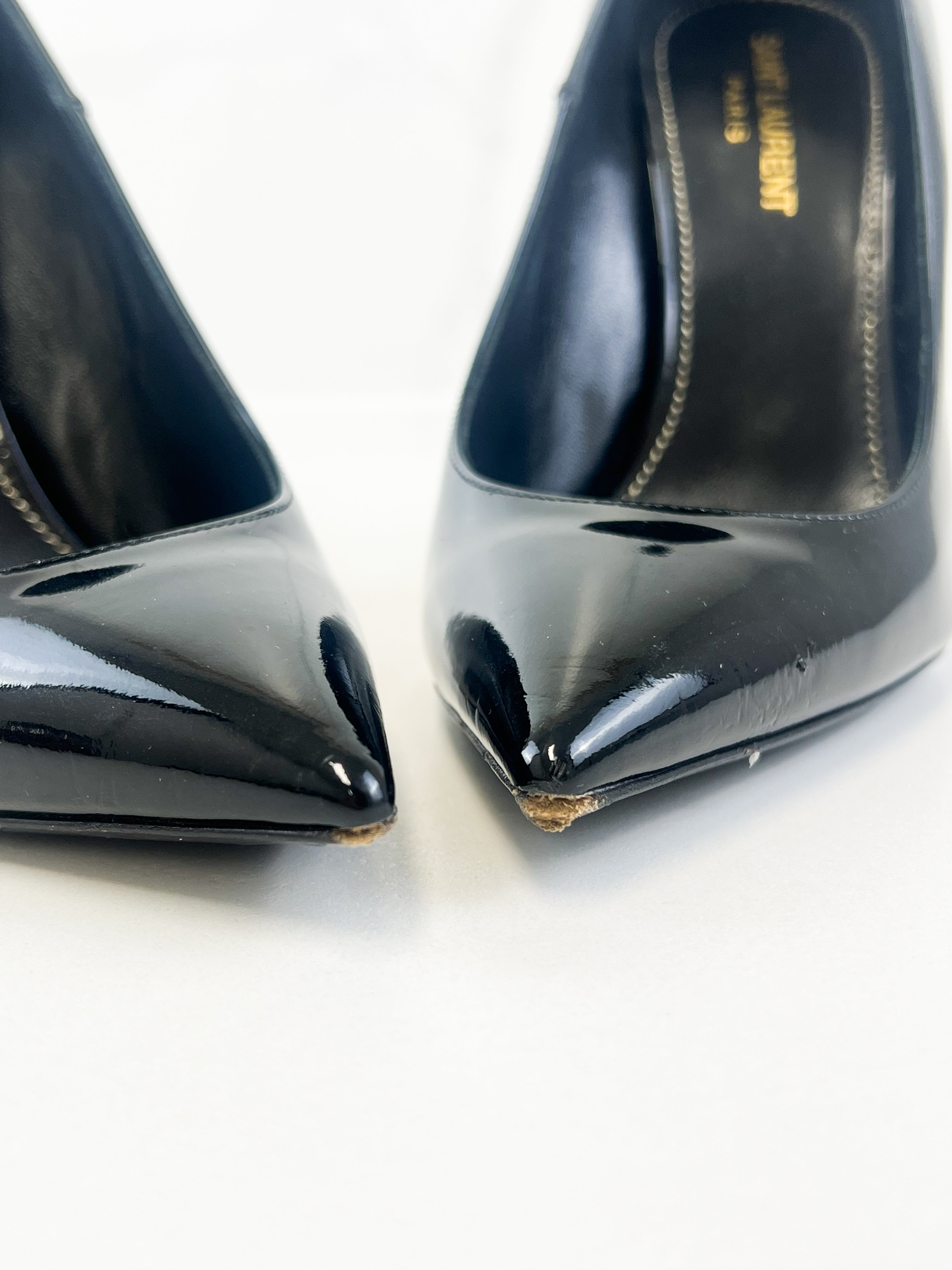 Saint Laurent Opyum Black Leather Pumps BHW Size 38