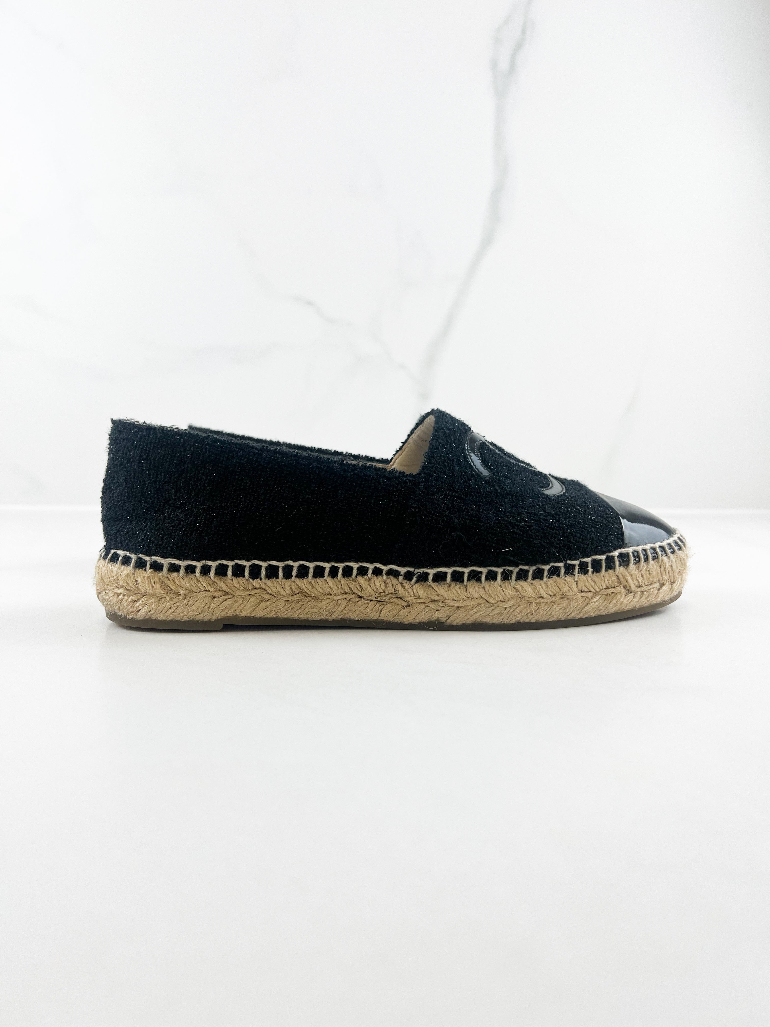 Chanel CC Tweed Espadrille Size 37