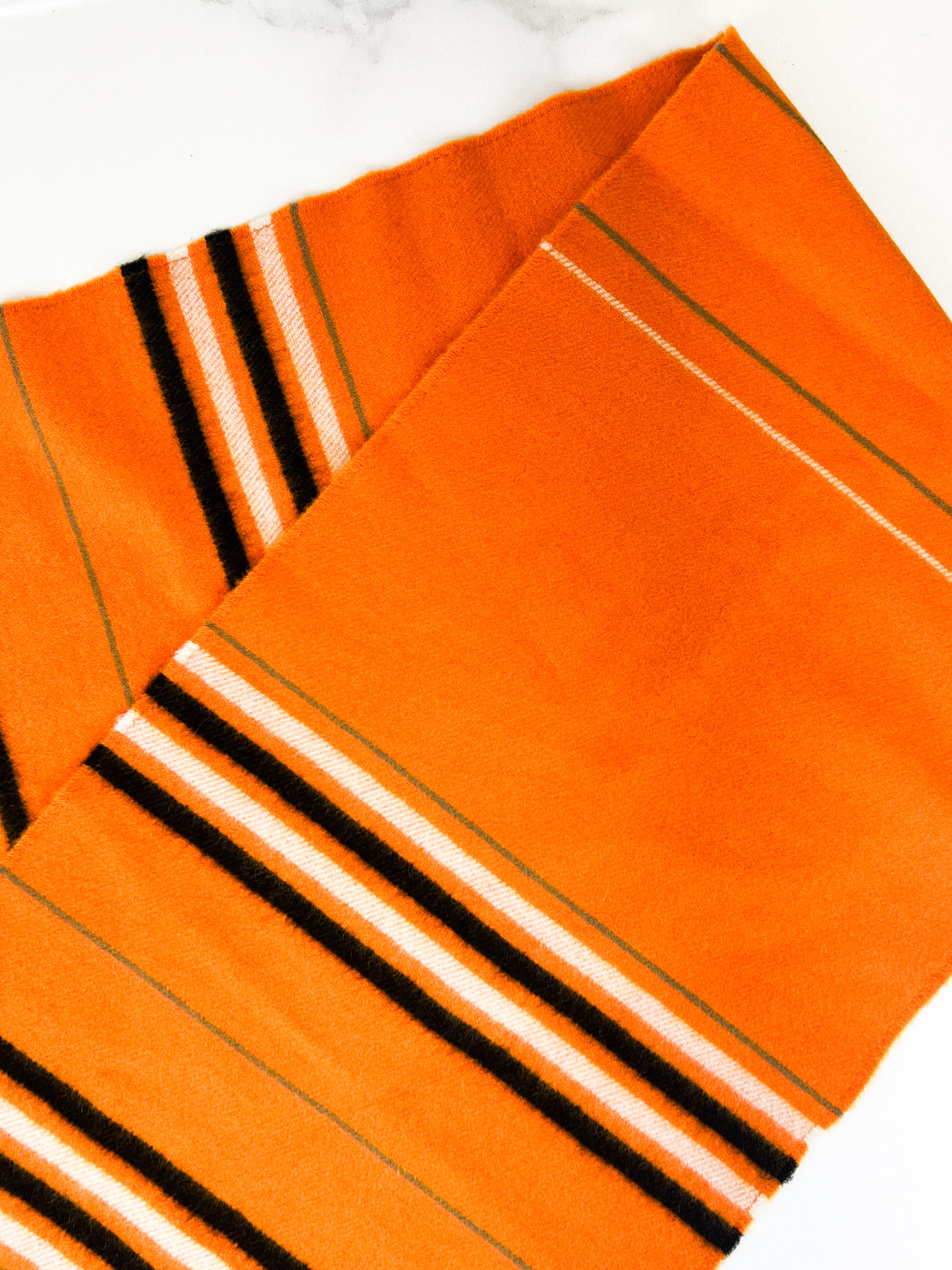 Hermes Orange 100% Cashmere Scarf