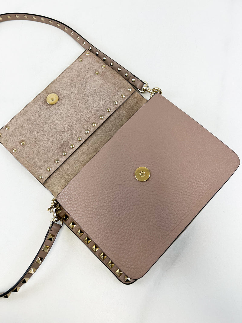 Valentino Garavani Grained Rockstud Shoulder Bag