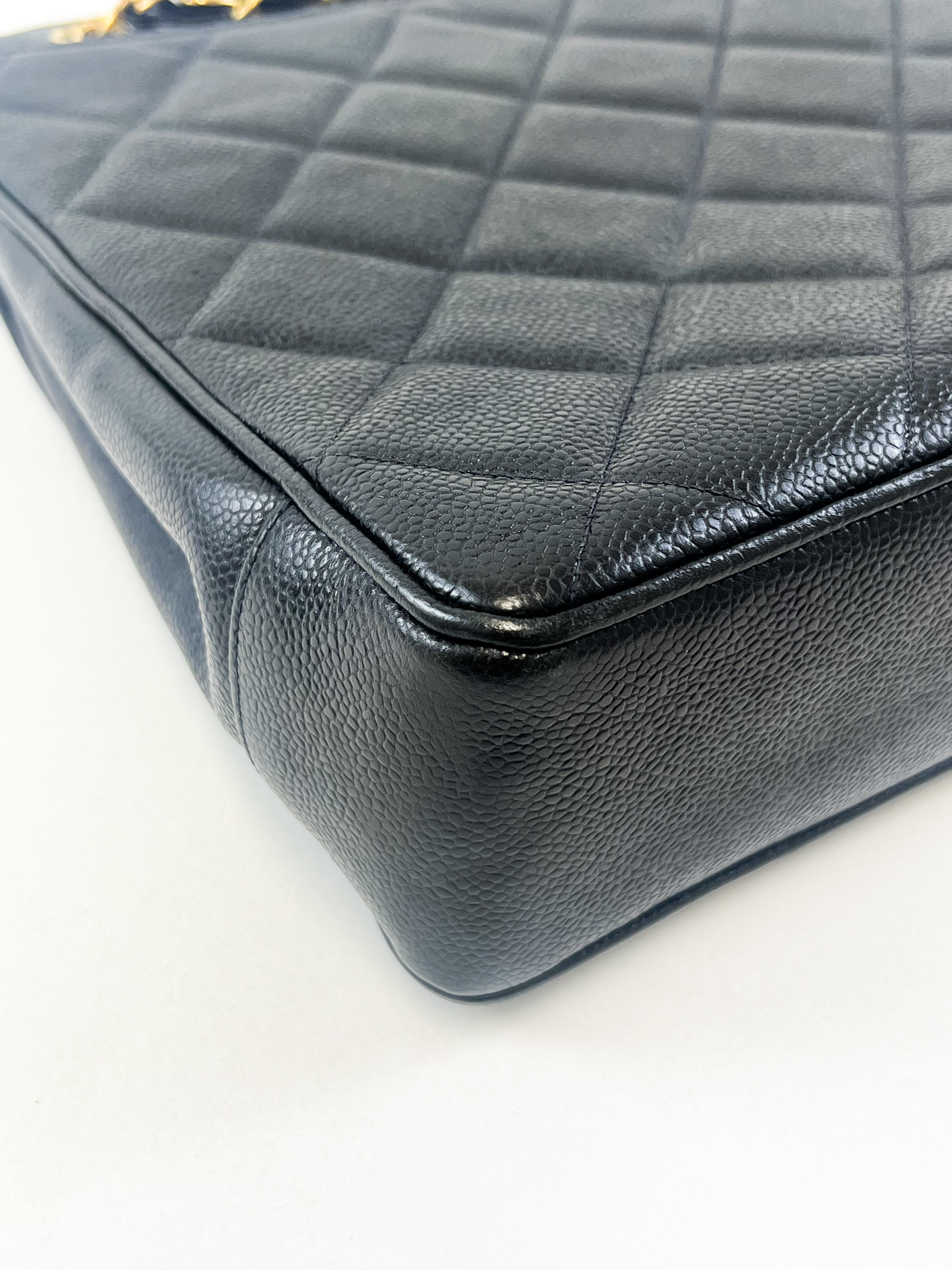 Chanel CC Black Caviar XL Shopping Tote GHW