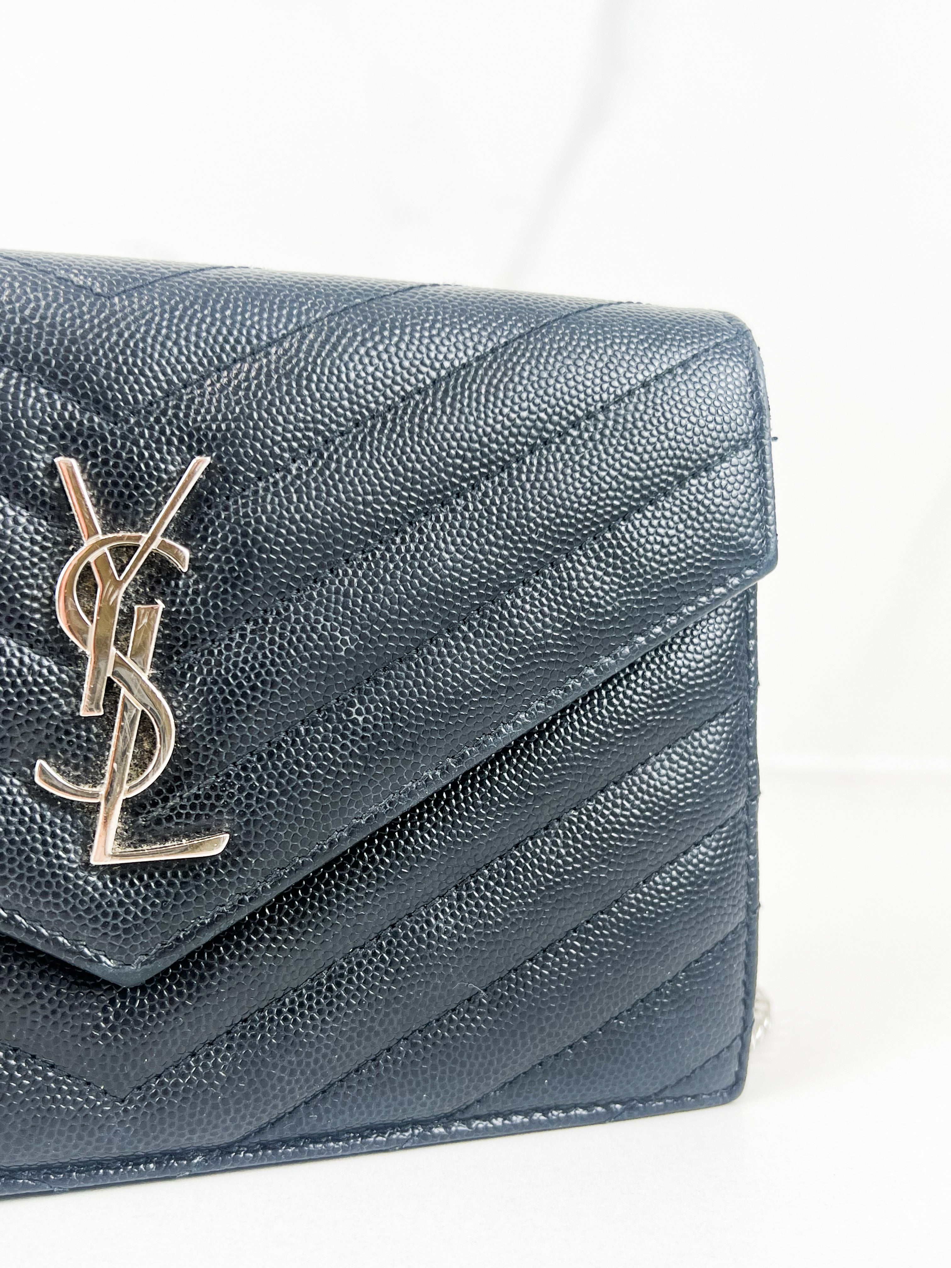 Saint Laurent Black Cassandre Envelope WOC
