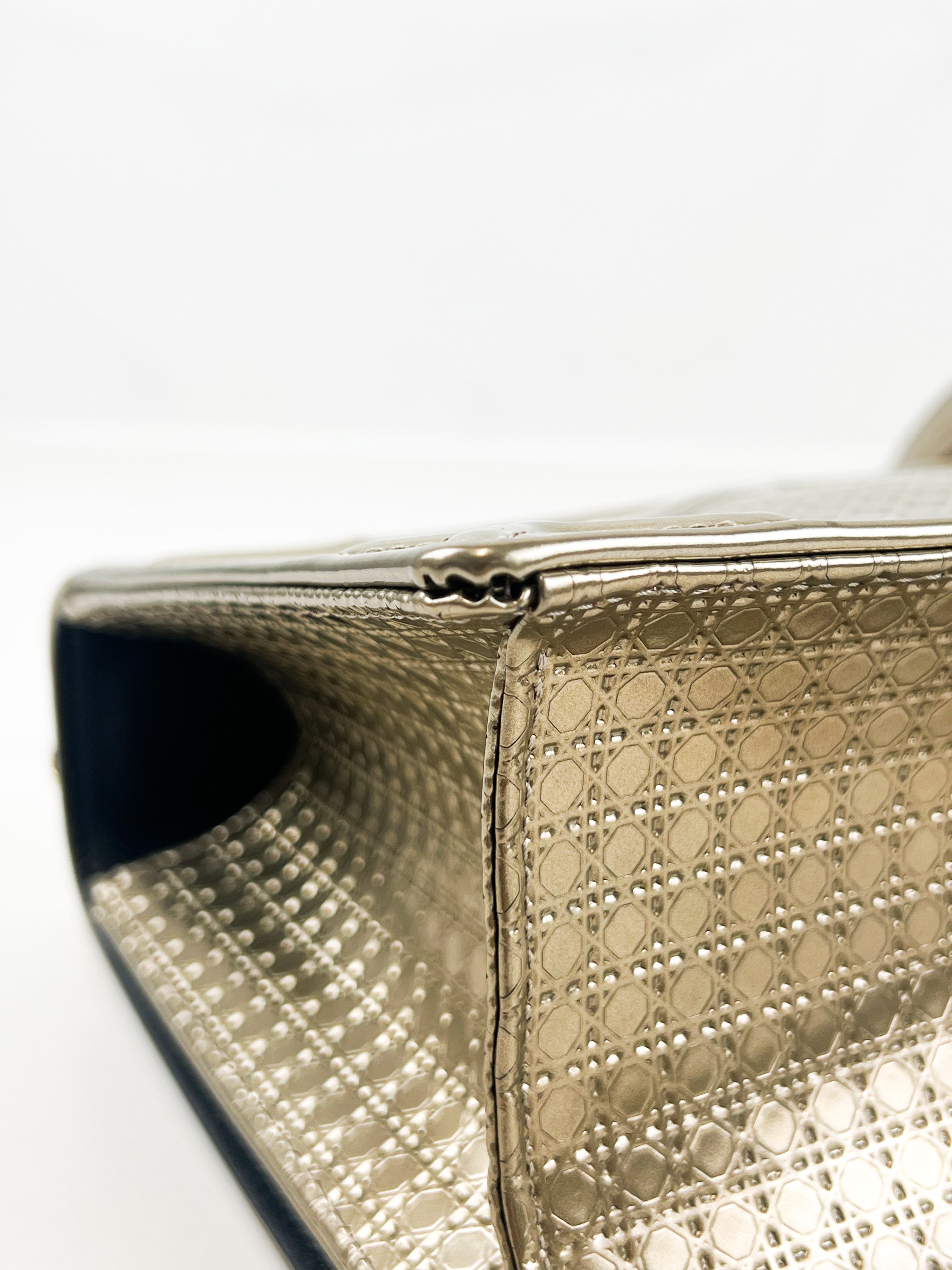 Christian Dior Medium Gold Diorama Shoulder Bag