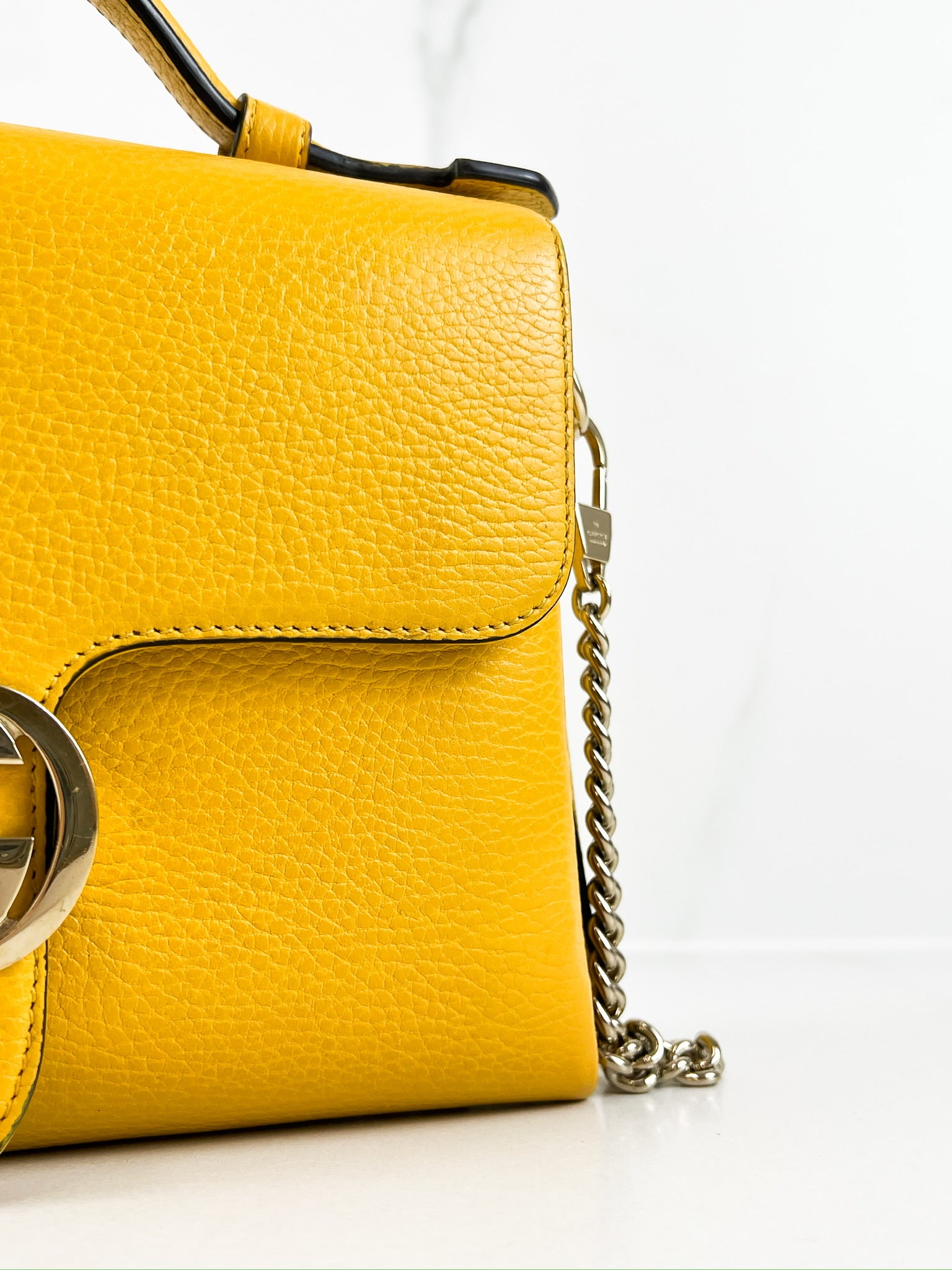 Gucci GG Yellow Top Handle with SHW - add interior pic on work phone