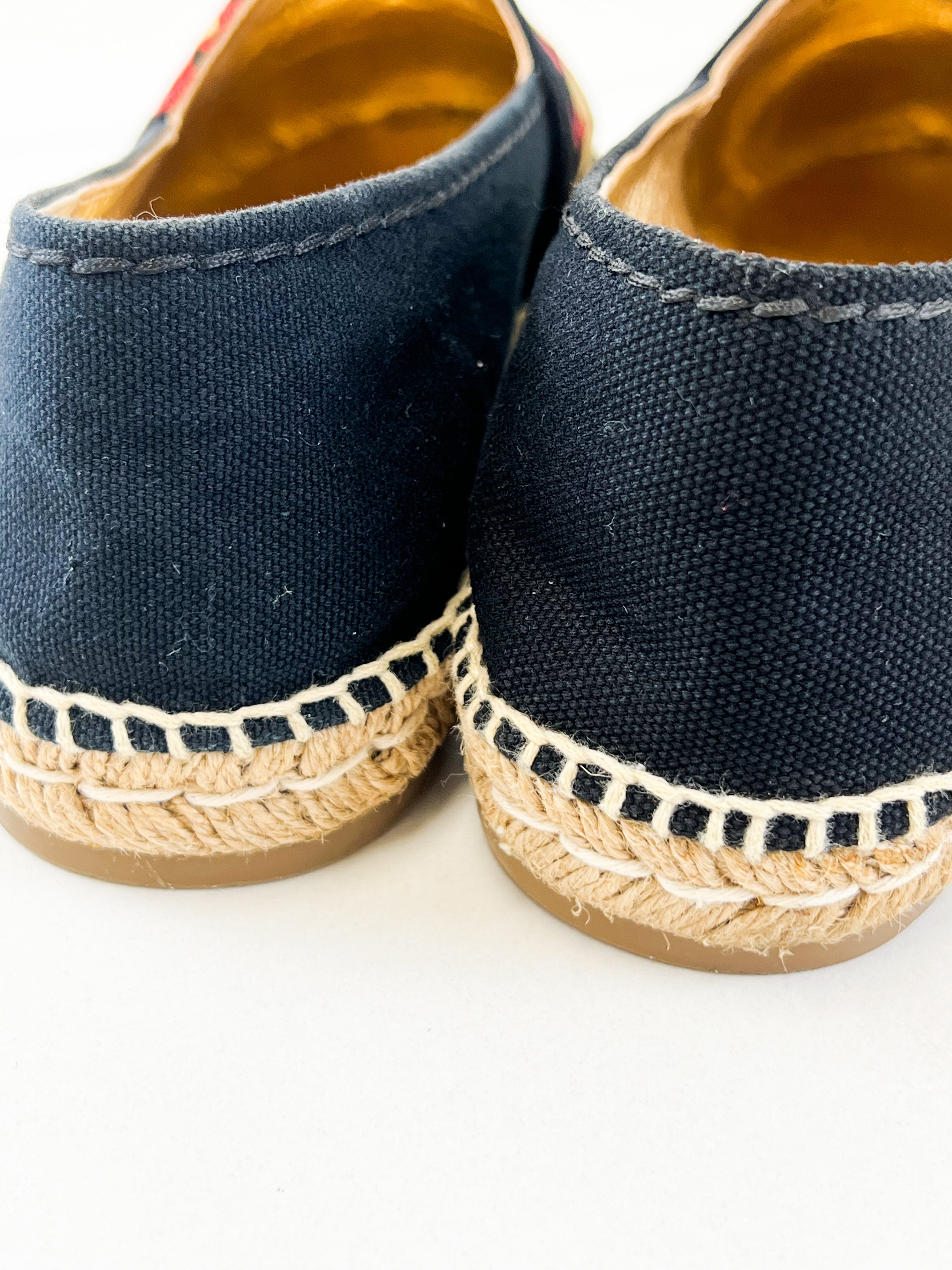 Prada Canvas Printed Logo Espadrilles Size 38
