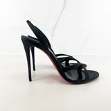 Christian Louboutin Black Glitter Emilie Sandal 100 Size 38.5