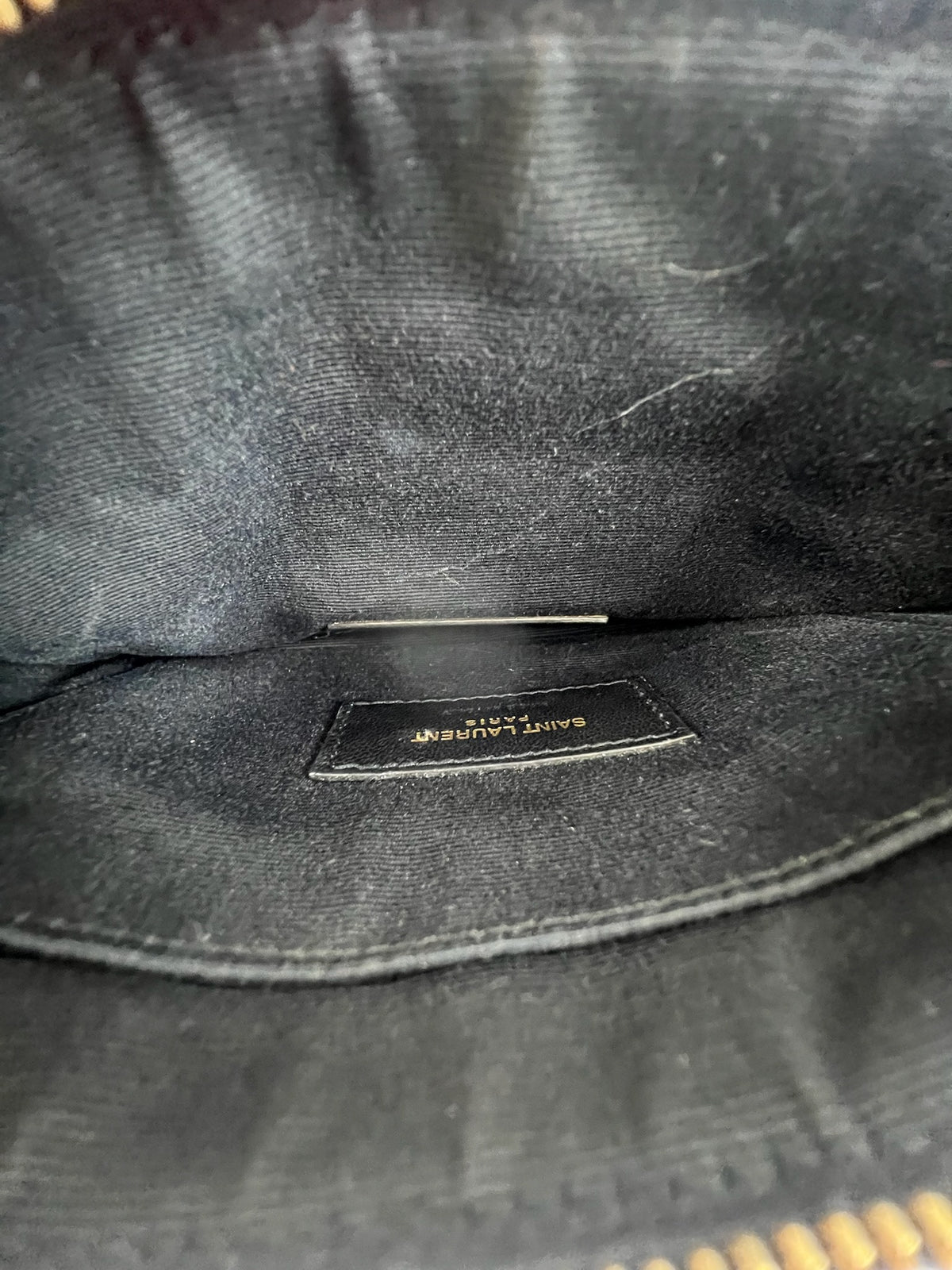 Saint Laurent Cassandre Metelasse Pouch in Grain De Poudre Leather with GHW