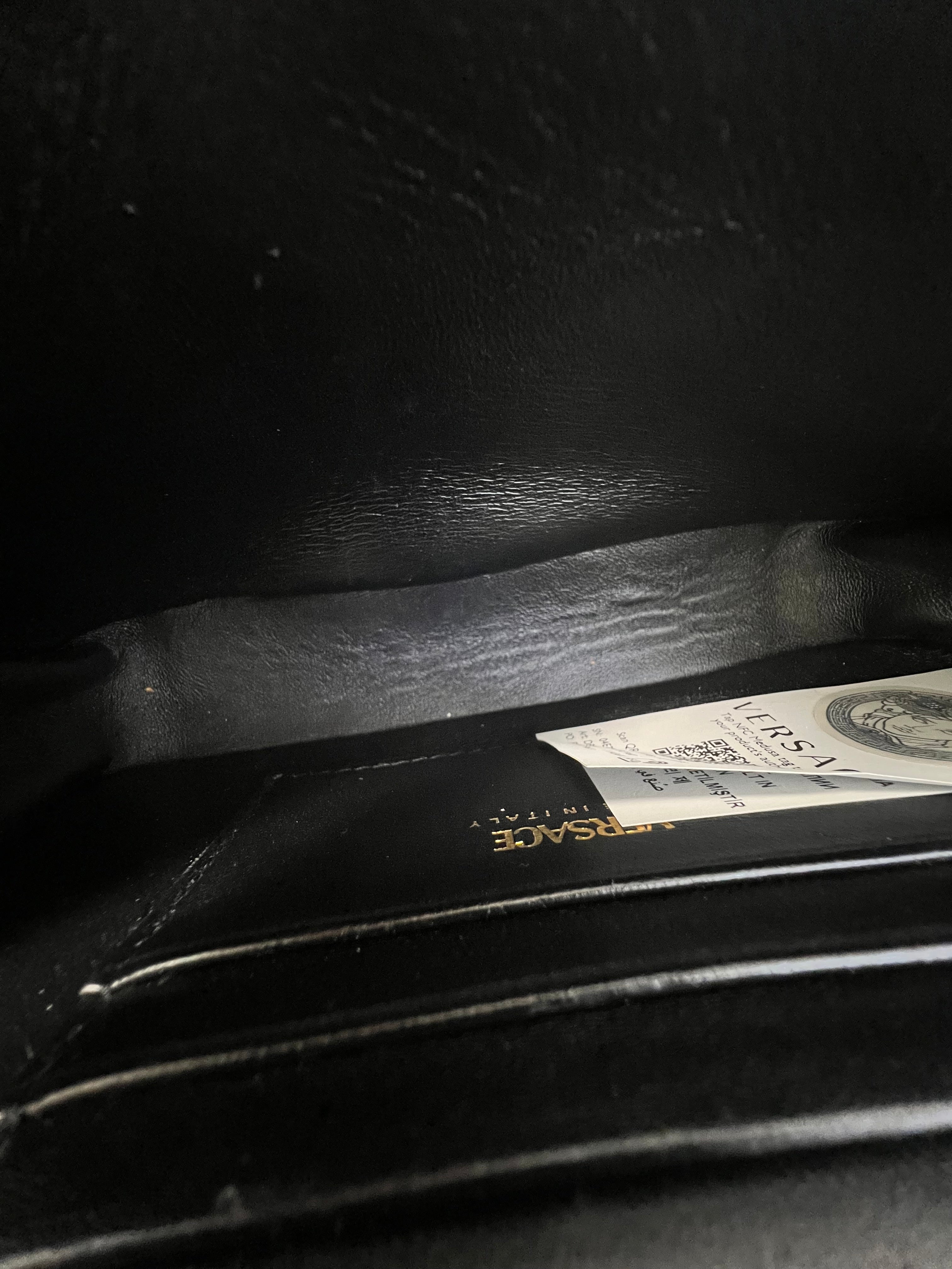 Versace Virtus Print Mini Crossbody with GHW