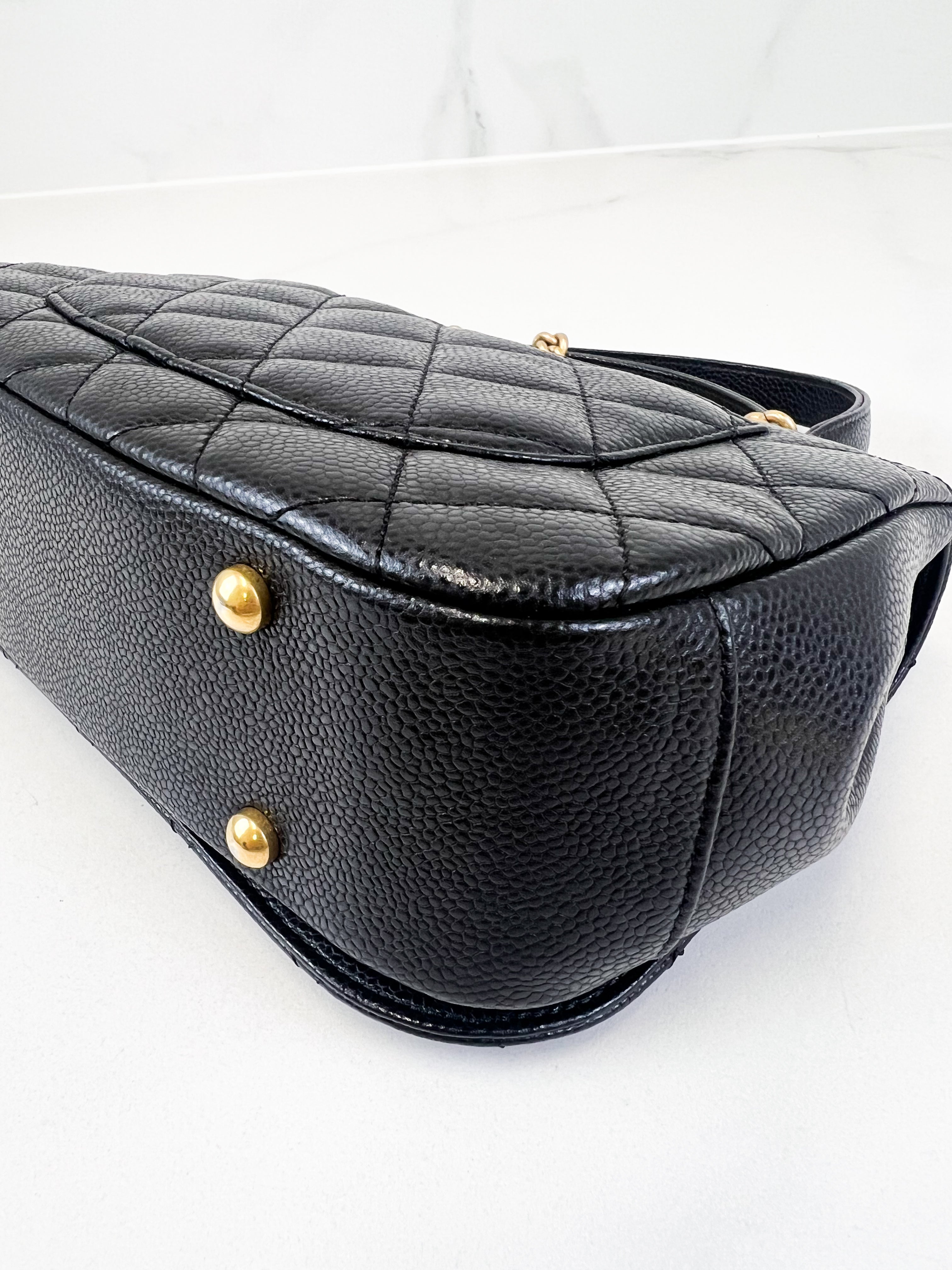 Chanel Caviar Top Handle Flap Shoulder Bag