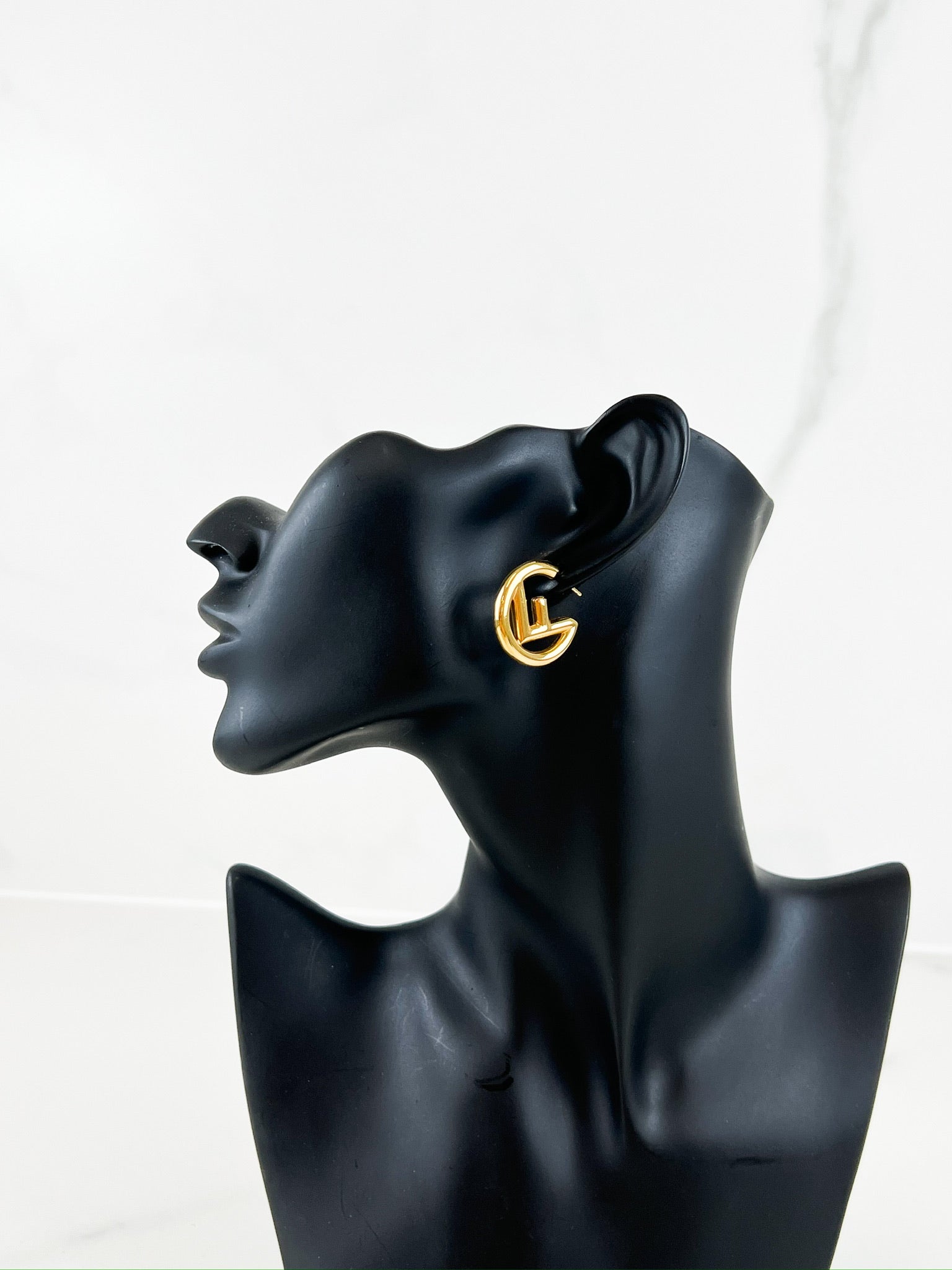 Fendi F Logo Hoop Earring in Gold