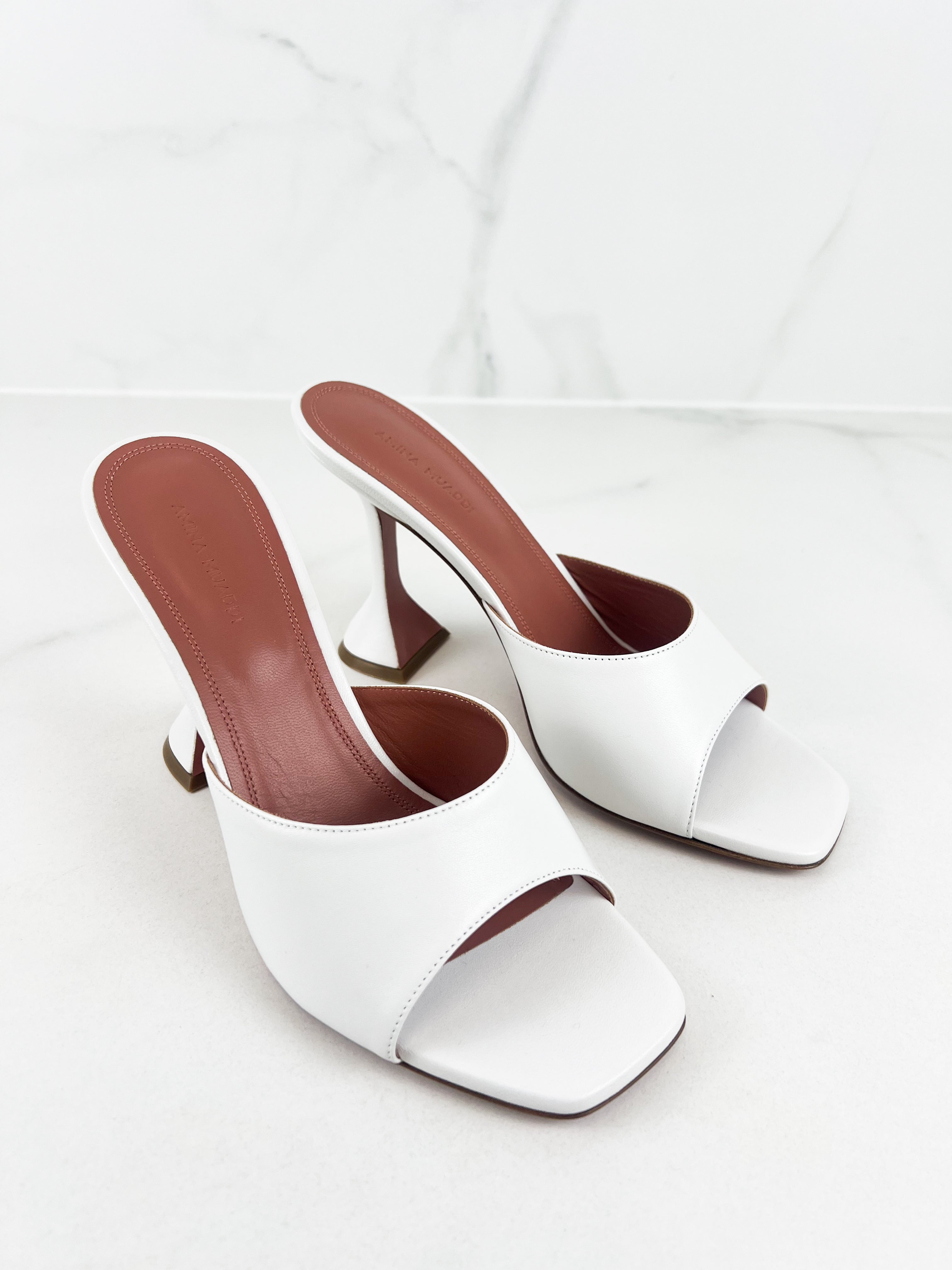Amina Muaddi Lupita Slipper in White Size 40