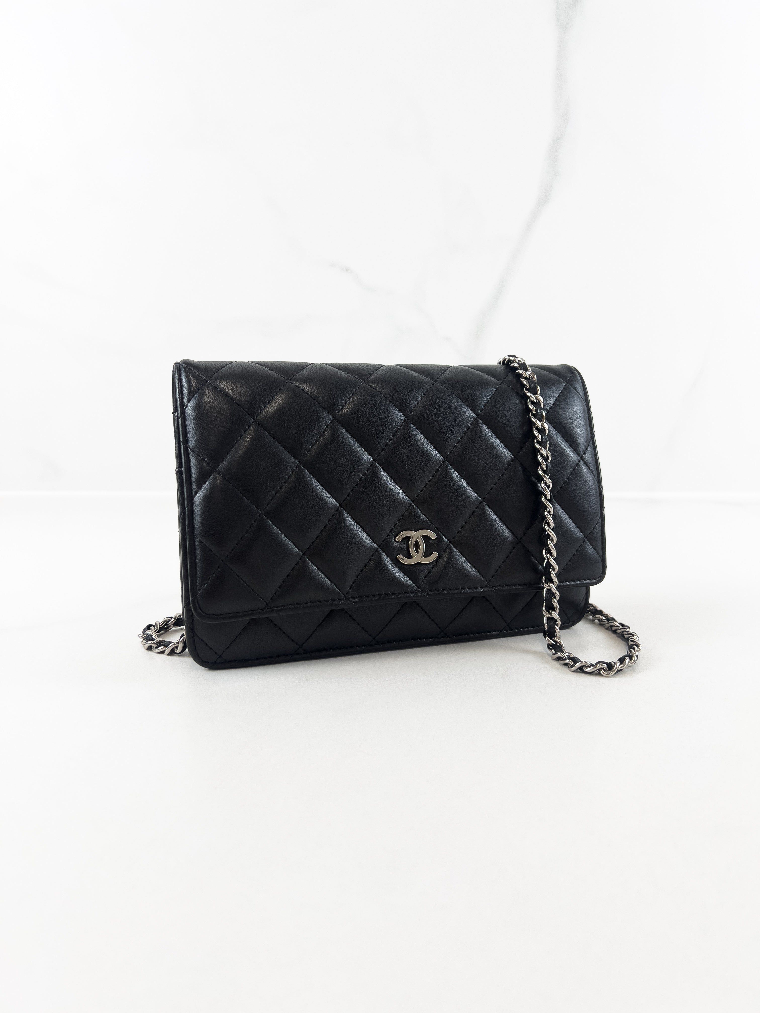 Chanel Lambskin Black CC WOC with SHW