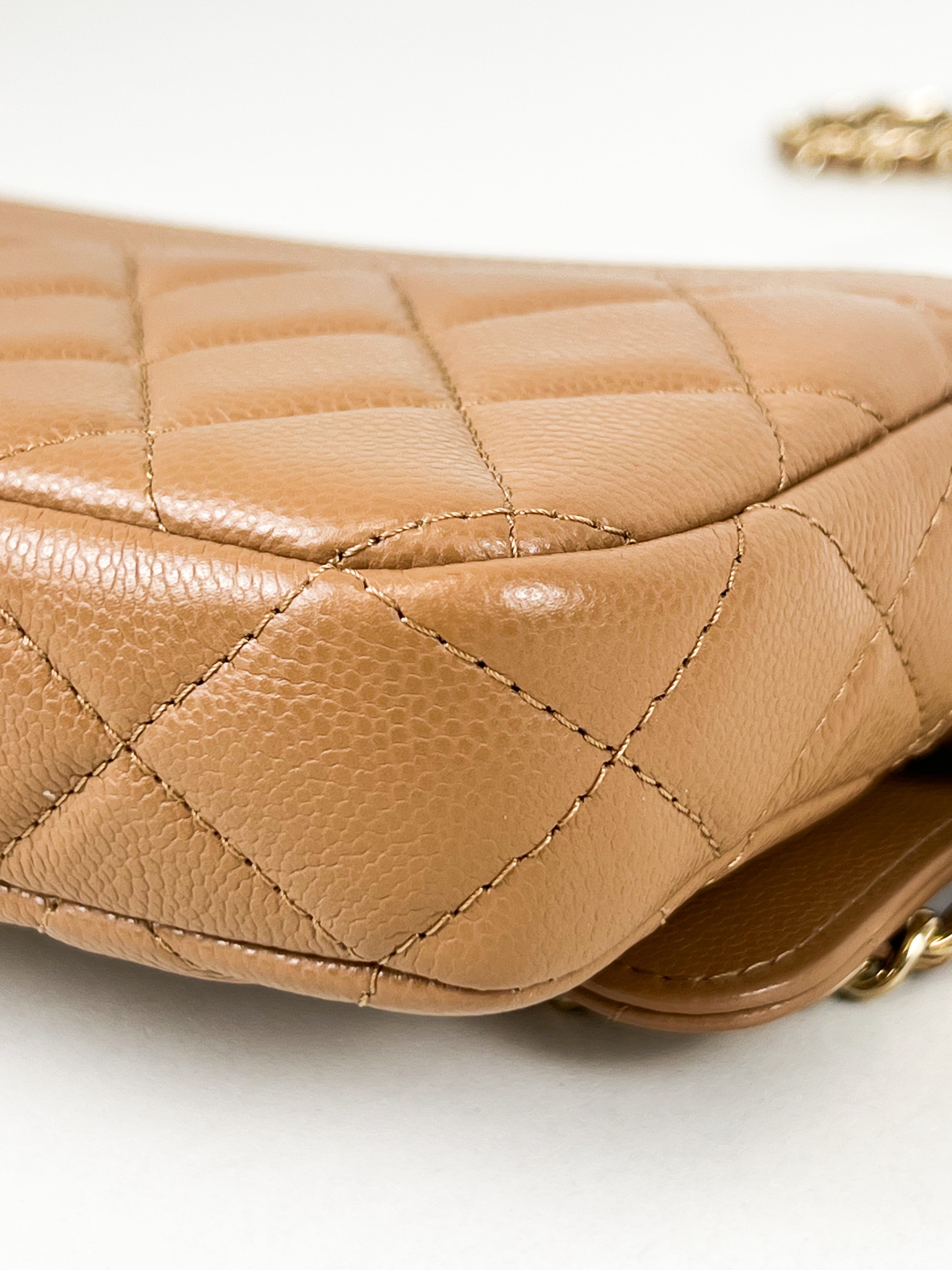 Chanel Caramel Classic Flap Phone Holder with LGHW
