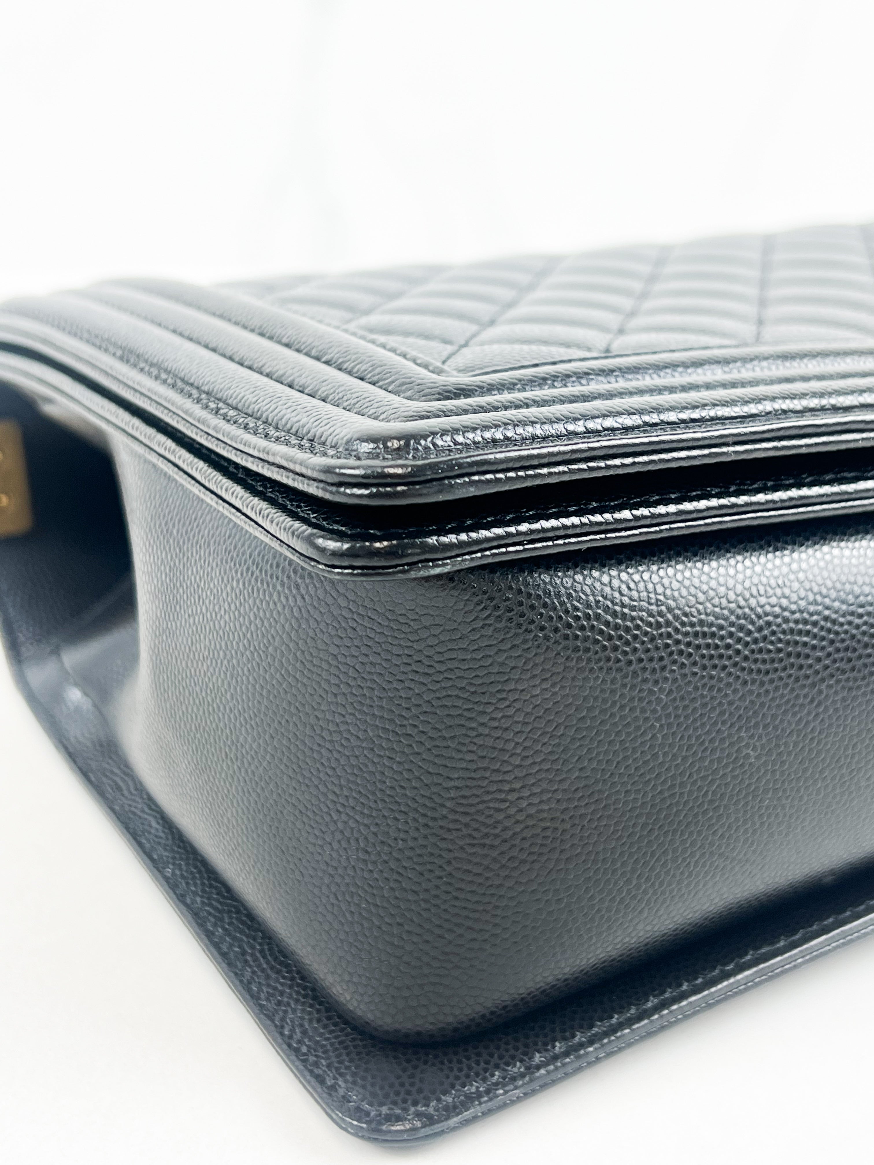 Chanel Black New Medium Caviar Boy Bag with GHW