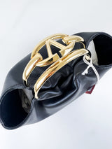 Valentino Garavani Black VLogo Small Top Handle Bag