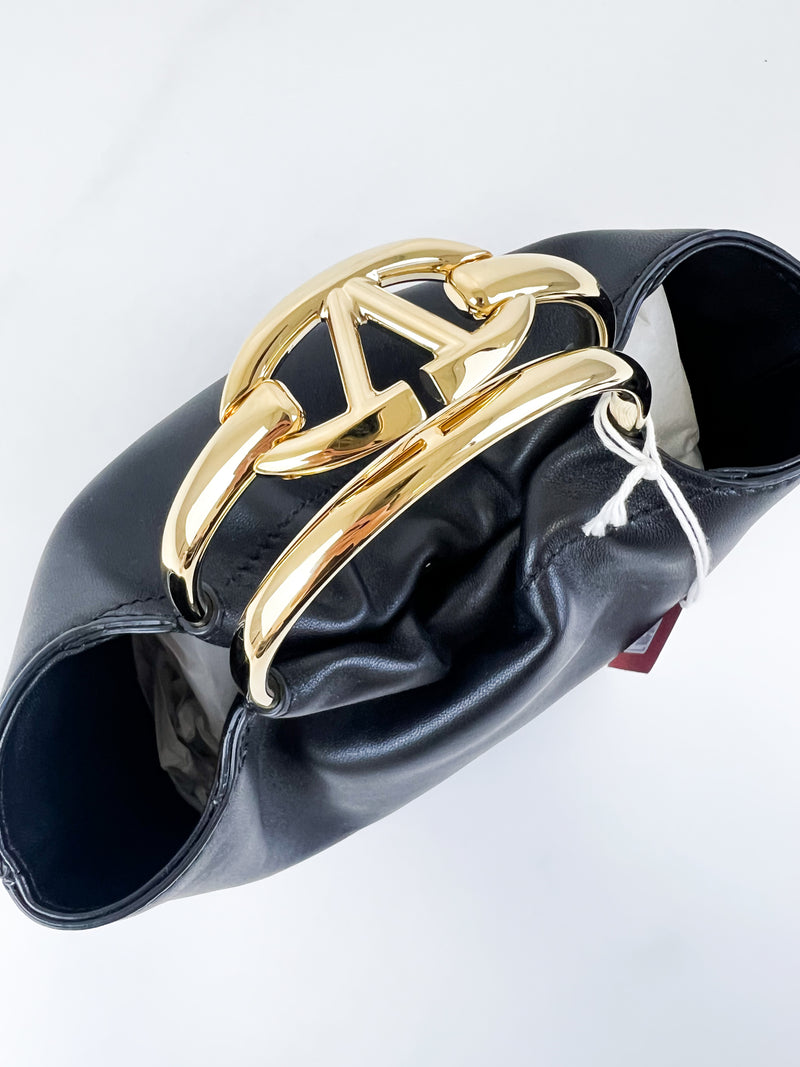 Valentino Garavani Black VLogo Small Top Handle Bag