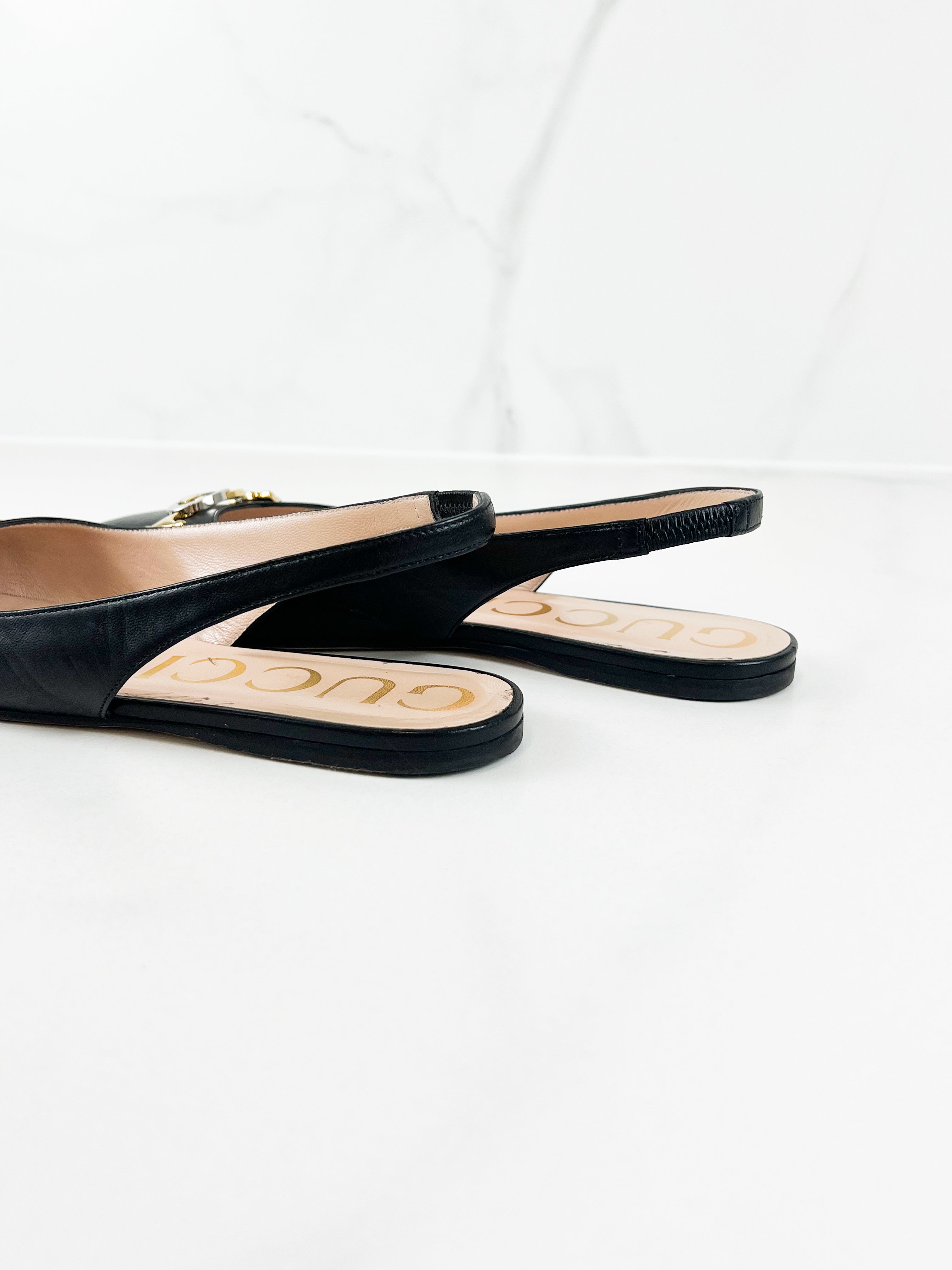 Gucci Zumi Interlocking GG Slingback Mule Size 38.5