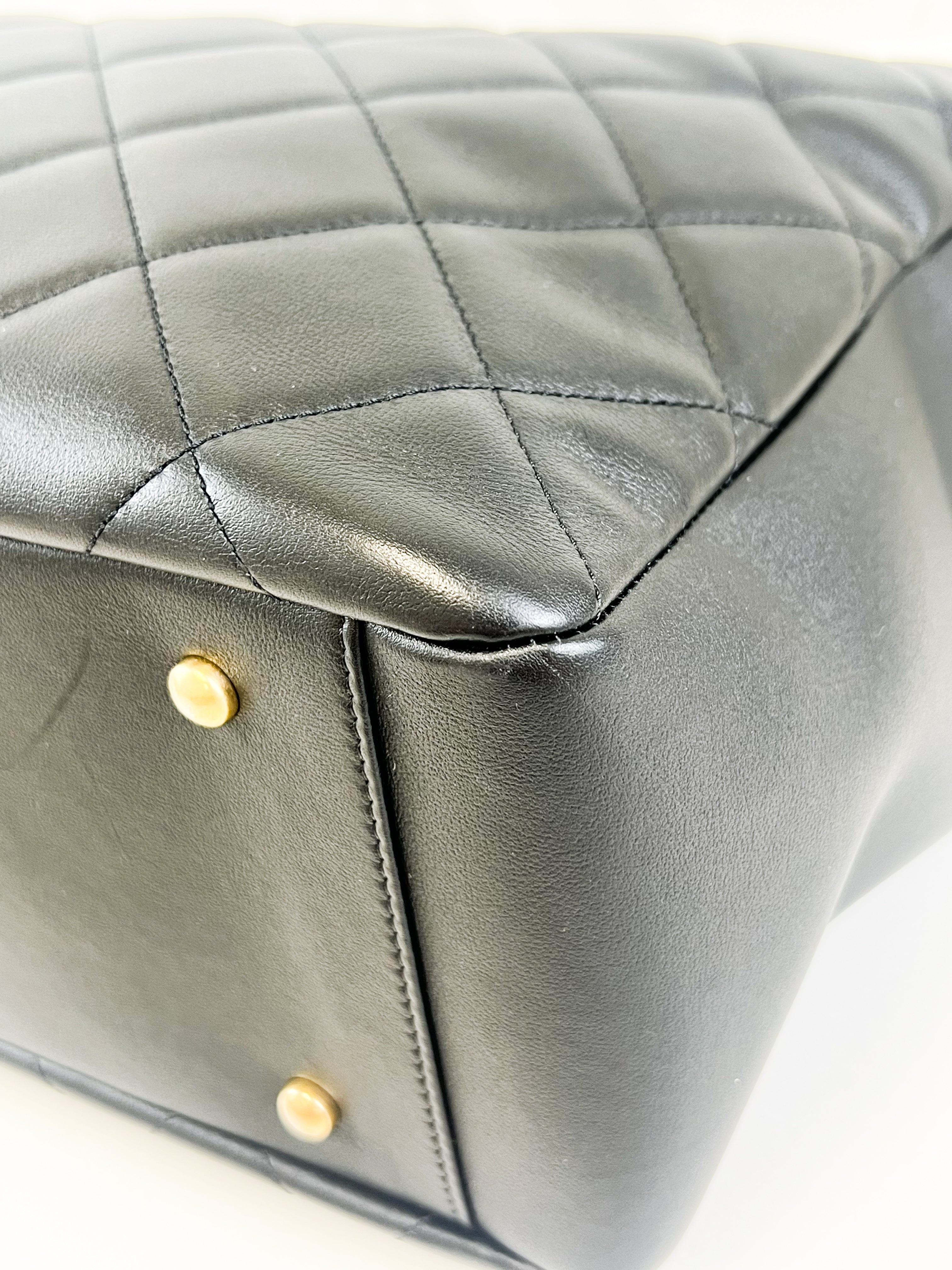 Chanel CC Black Calfskin Shopping Tote GHW