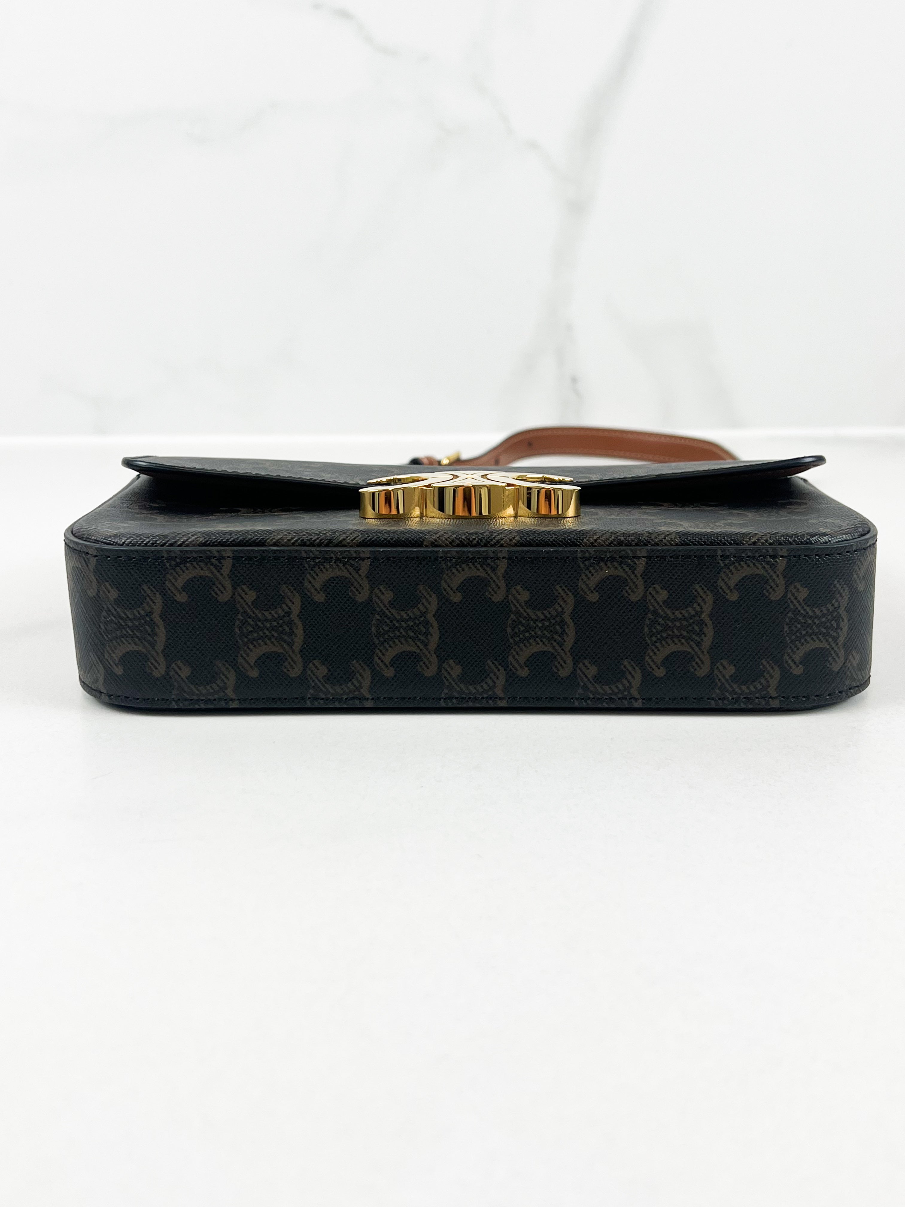 Celine Triomphe Shoulder Bag in Monogram Calfskin